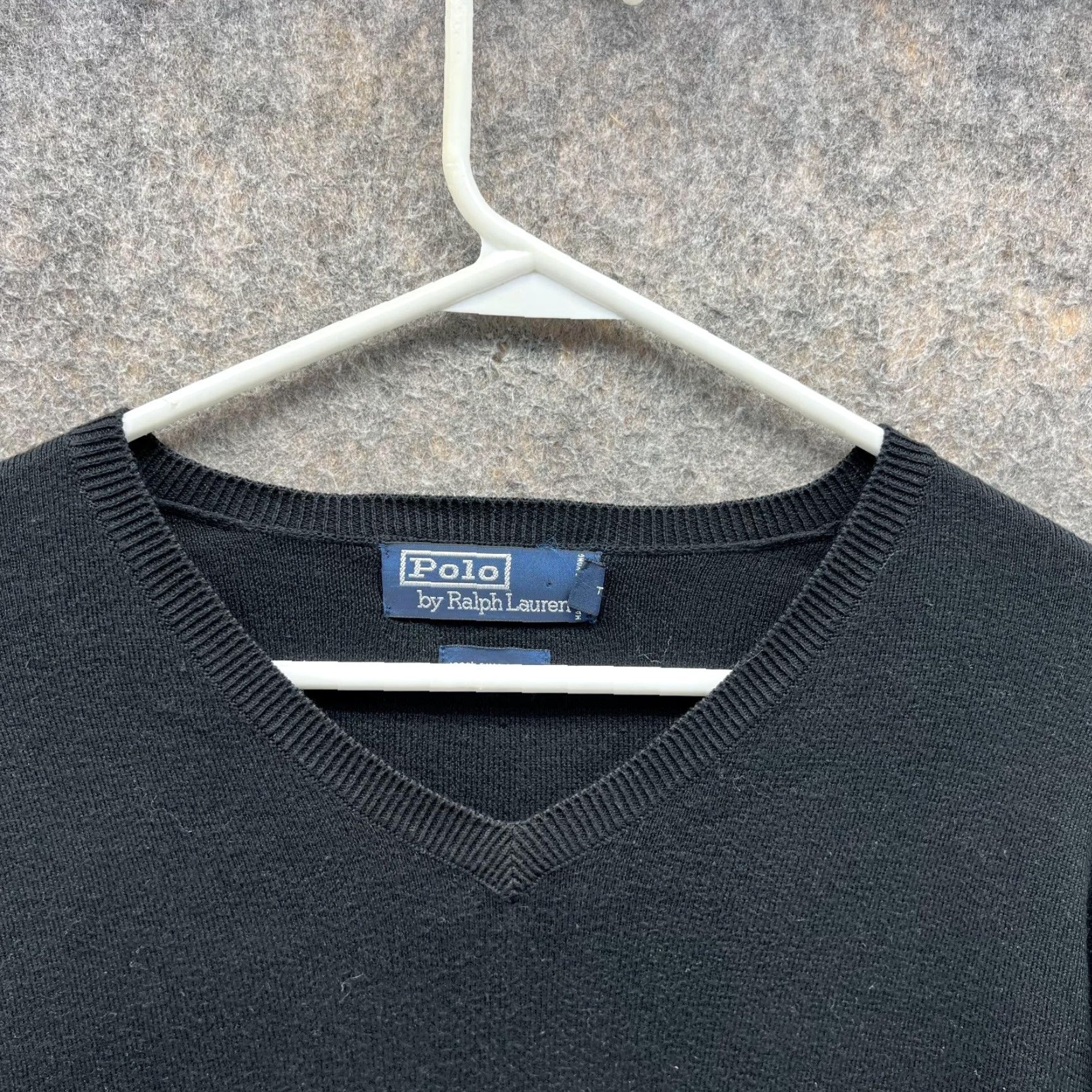Polo Ralph Lauren Ralph Lauren Sweater Men Large Black V-Neck Pima Cotton Pony Pullover Knit Shirt/Sweater Size US L / EU 52-54 / 3 - 5 Thumbnail