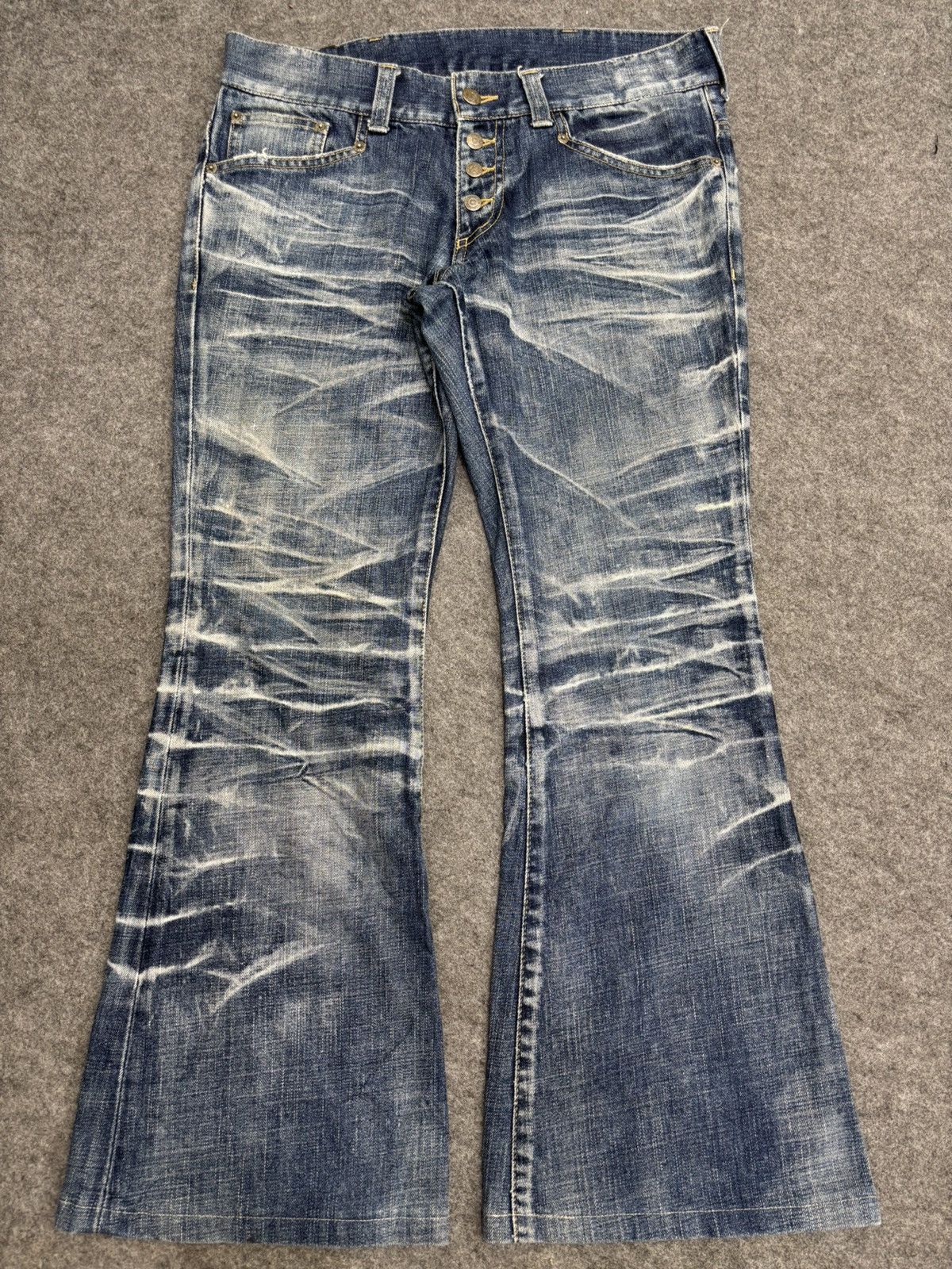 Tornado Mart 💥Bell Bottom💥Tornado Mart Crazy Claw Mark Denim F621 Size 33" - 24 Thumbnail