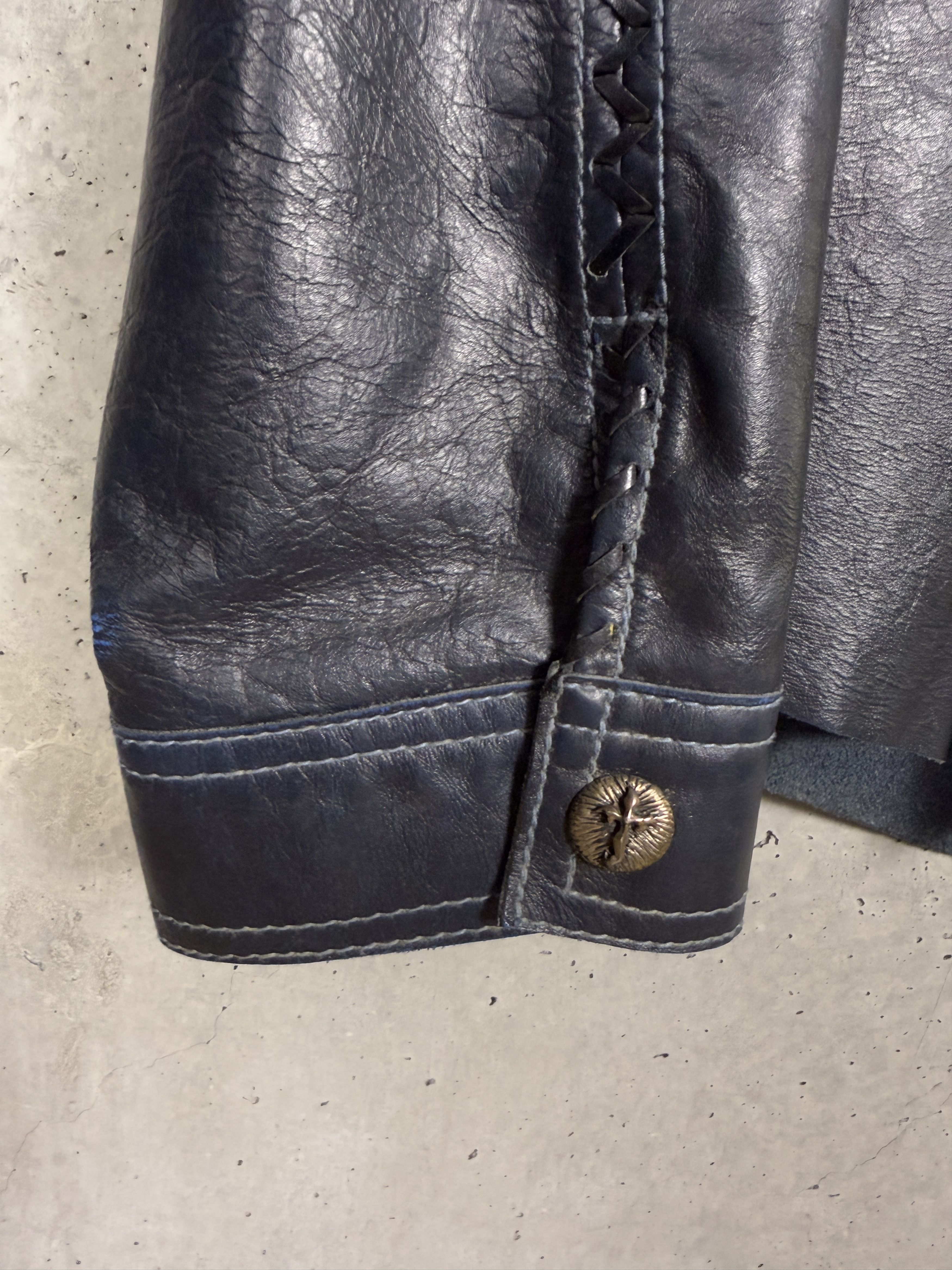 Japanese Brand Steelo Leather Cross Design Jacket Size US L / EU 52-54 / 3 - 7 Thumbnail