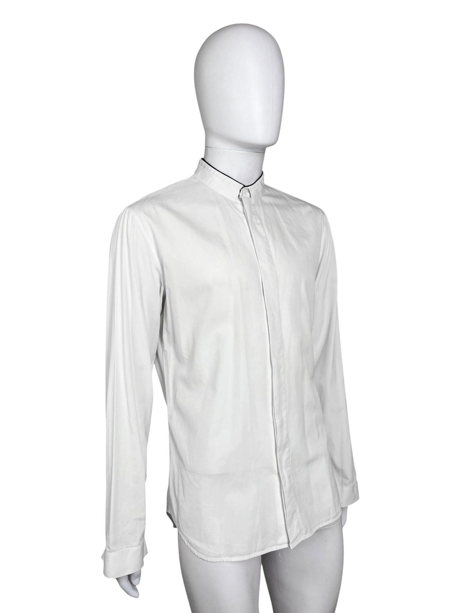 Dior by Kris Van Assche F/W2010 White Cotton Korean Shirt Size US L / EU 52-54 / 3 - 3 Thumbnail