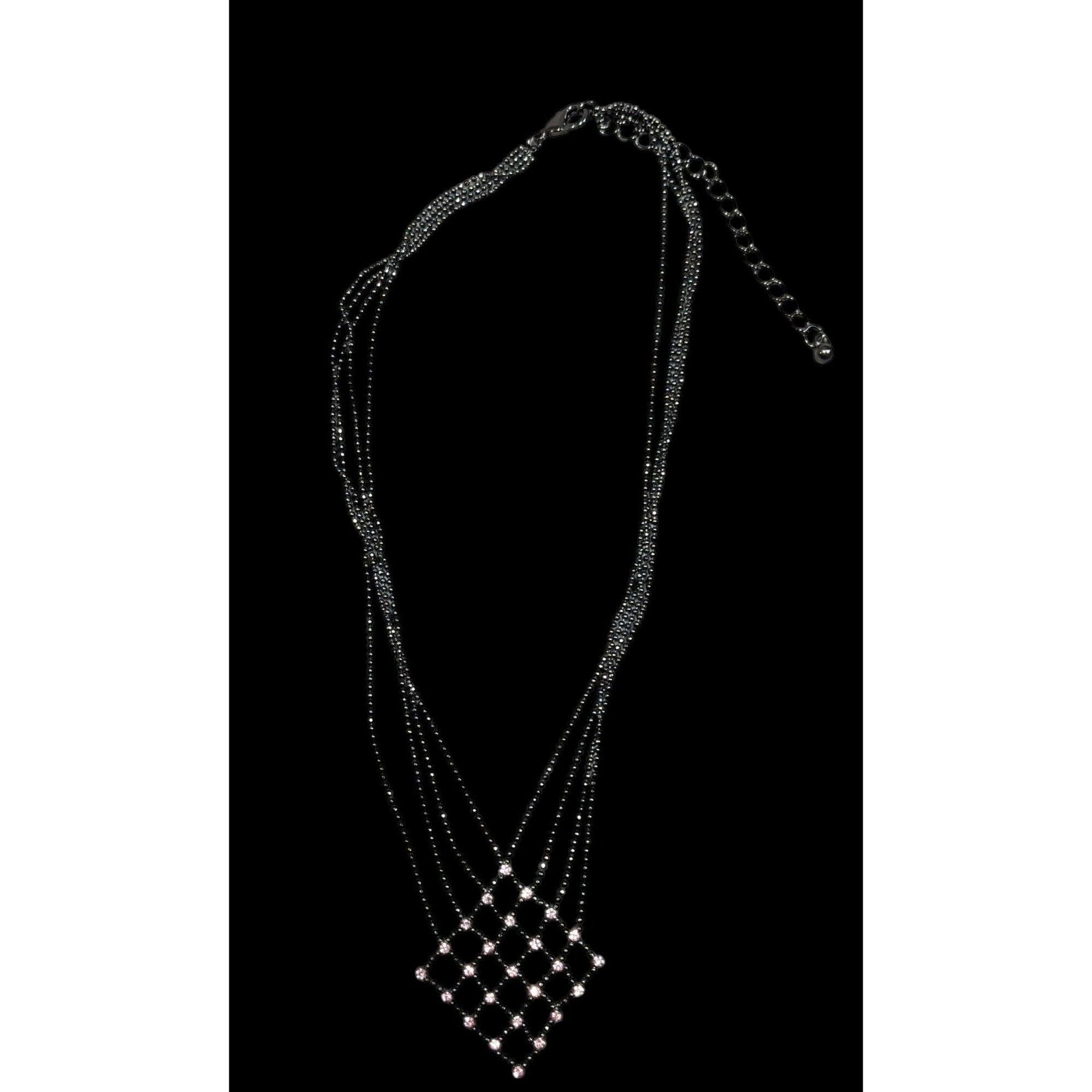 Other Pastel Goth Pink Rhinestone Chain Lattice Necklace Size ONE SIZE - 5 Thumbnail