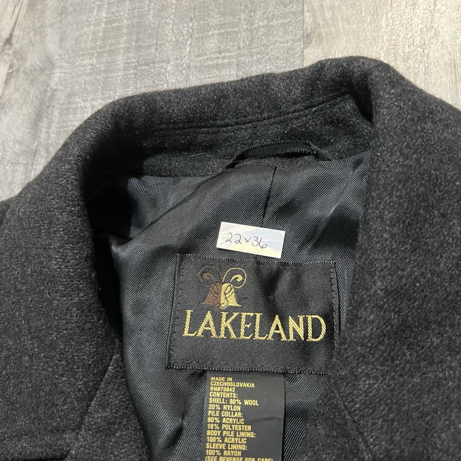 Vintage VTG Lakeland 100% Wool Coat Insulated Academia Pea Trench Size US L / EU 52-54 / 3 - 4 Thumbnail