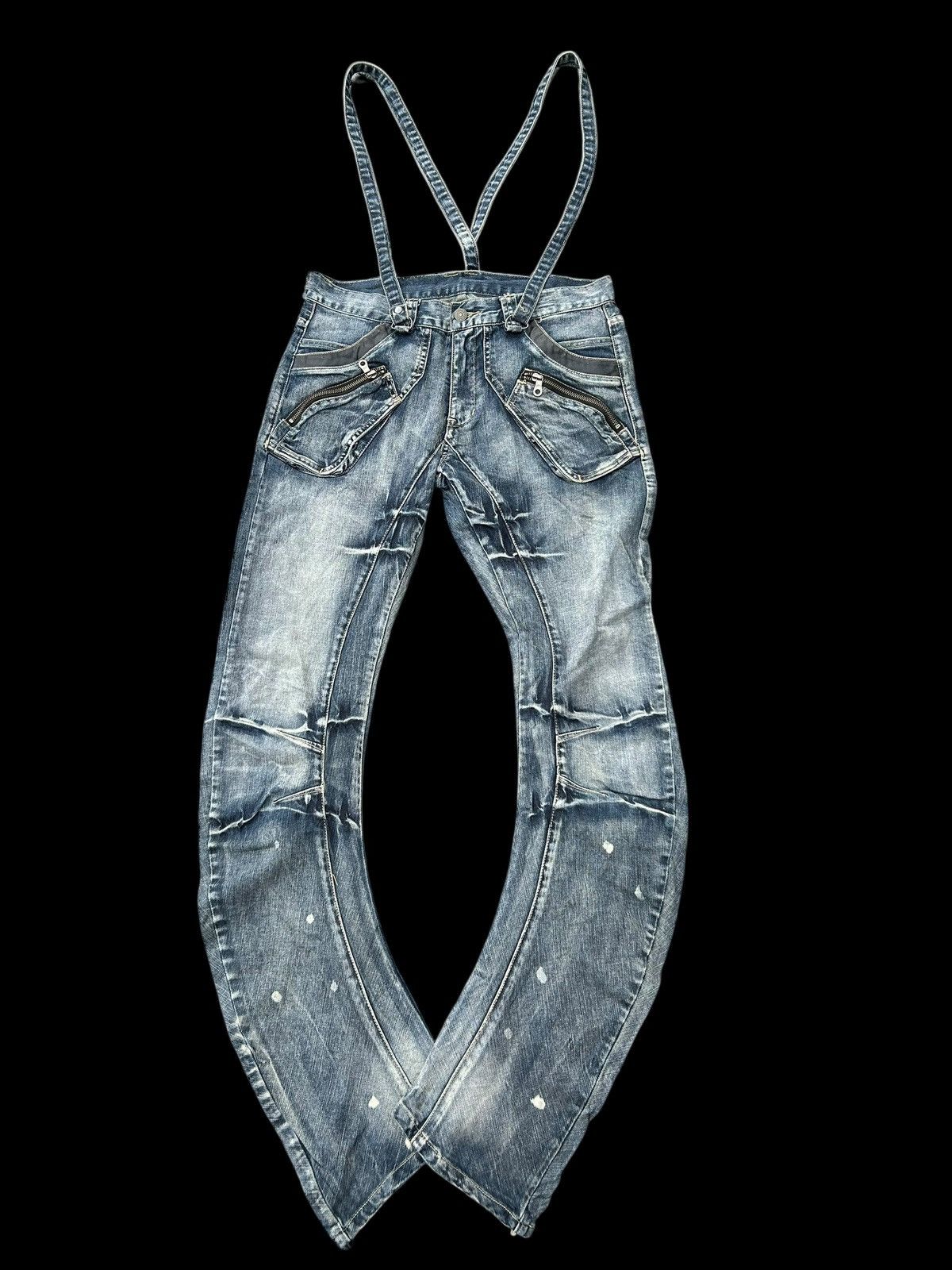Japanese Brand × Kapital × Vintage PPFM Japanese Punk Style Curve Cut Banana Denim Jeans Rare Size US 32 / EU 48 - 2 Thumbnail