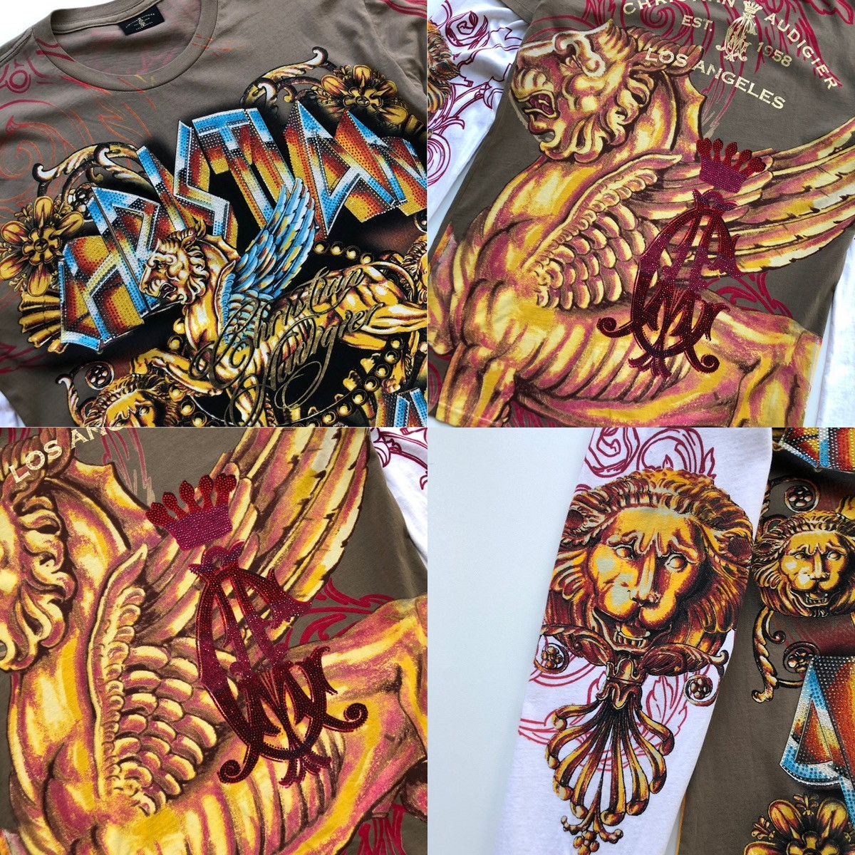 Christian Audigier Christian Audigier Tattoo Flame Printed Glitters Long Sleeve Size US M / EU 48-50 / 2 - 8 Thumbnail