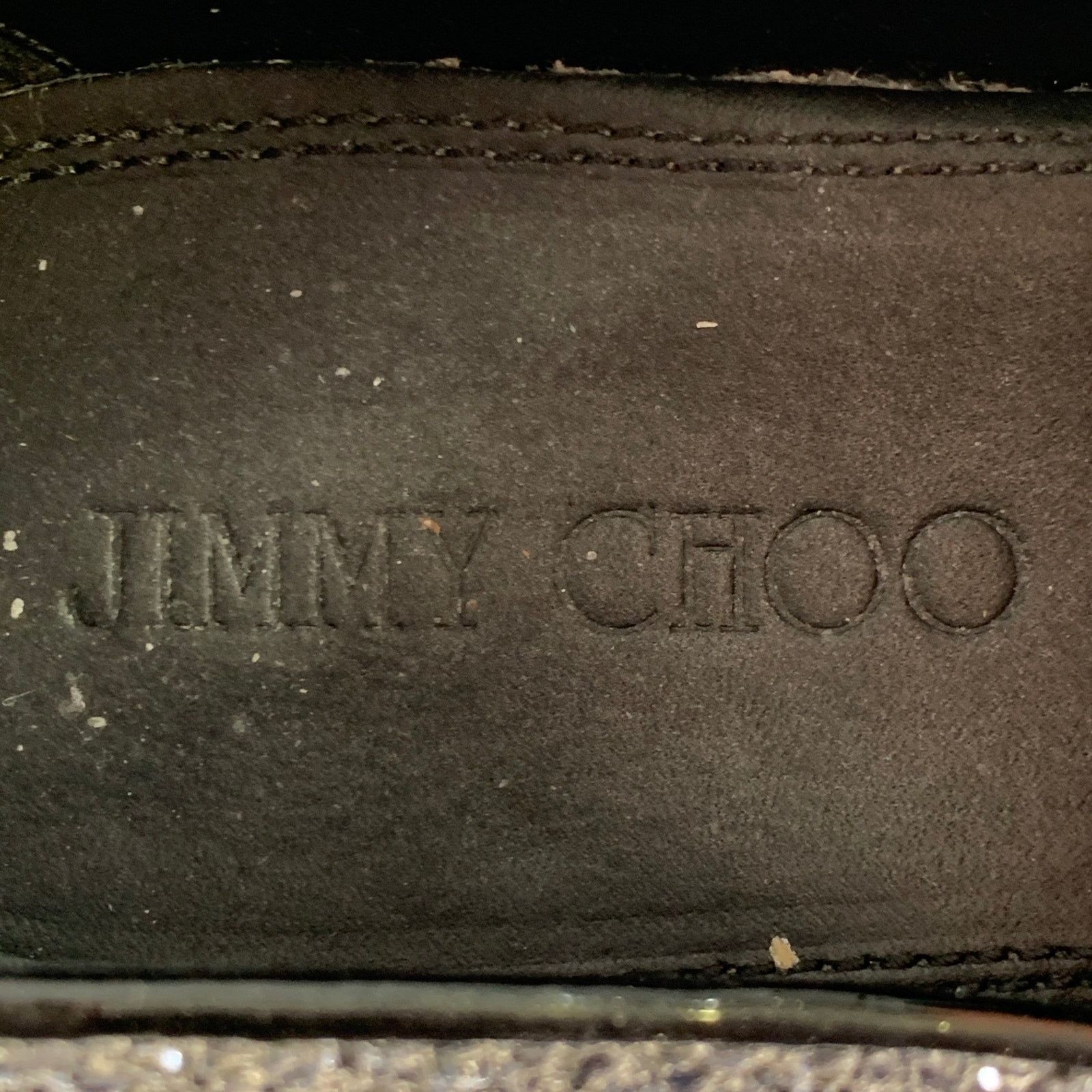 Jimmy Choo JIMMY CHOO Thame Grey Black Glitter Leather Slip On Loafers Size US 9 / EU 42 - 7 Thumbnail