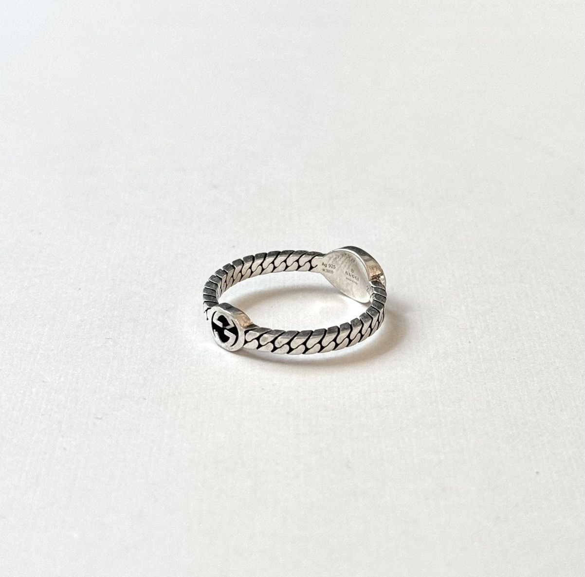 Gucci Gucci .925 Silver Thin Link Ring Size ONE SIZE - 7 Thumbnail