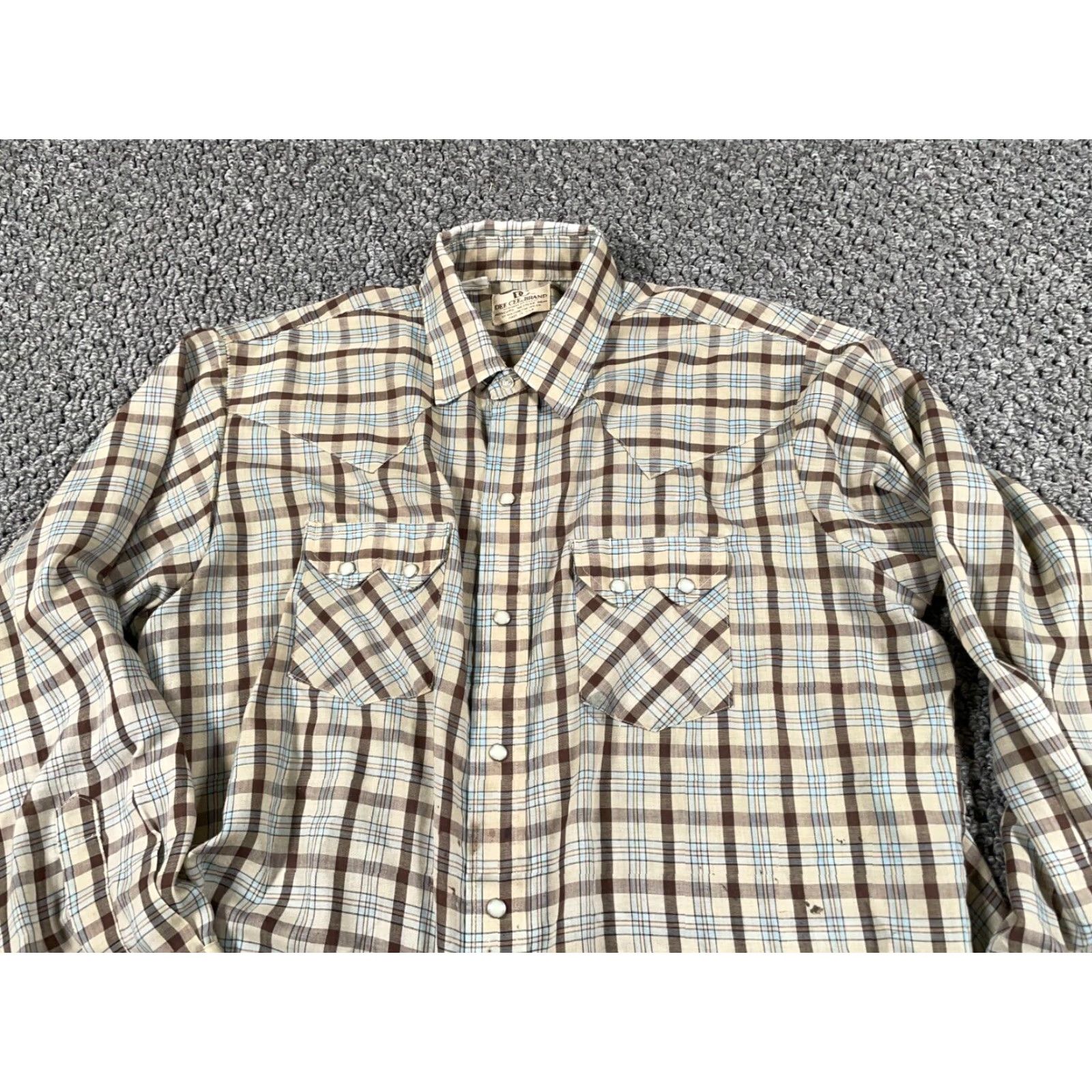 Thrasher VINTAGE Dee Cee Western Shirt Adult XL Brown Plaid Sawtooth Pockets 90s Mens Size US XL / EU 56 / 4 - 5 Thumbnail