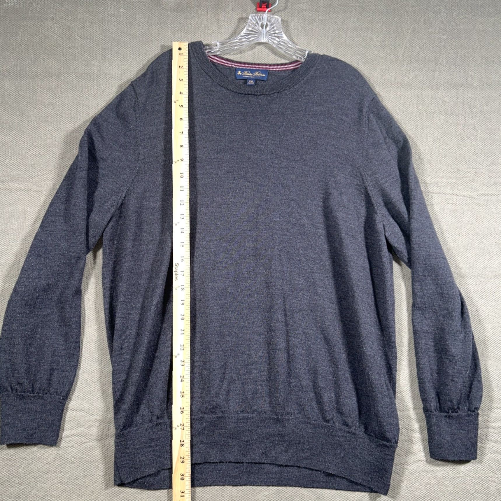 Brooks Brothers Brooks Brothers Mens 2XL Merino Wool Knit Long Sleeve Lightweight Sweater Gray Size US XXL / EU 58 / 5 - 6 Thumbnail