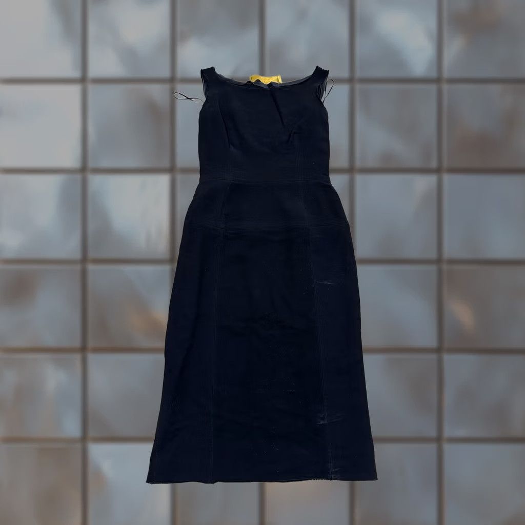 Lanvin Lanvin Sheath Dress Black Wool Blend Knit Crew Neck Zip Knee Length 36 Women Vintage No Size XS / US 0-2 / IT 36-38 - 1 Thumbnail