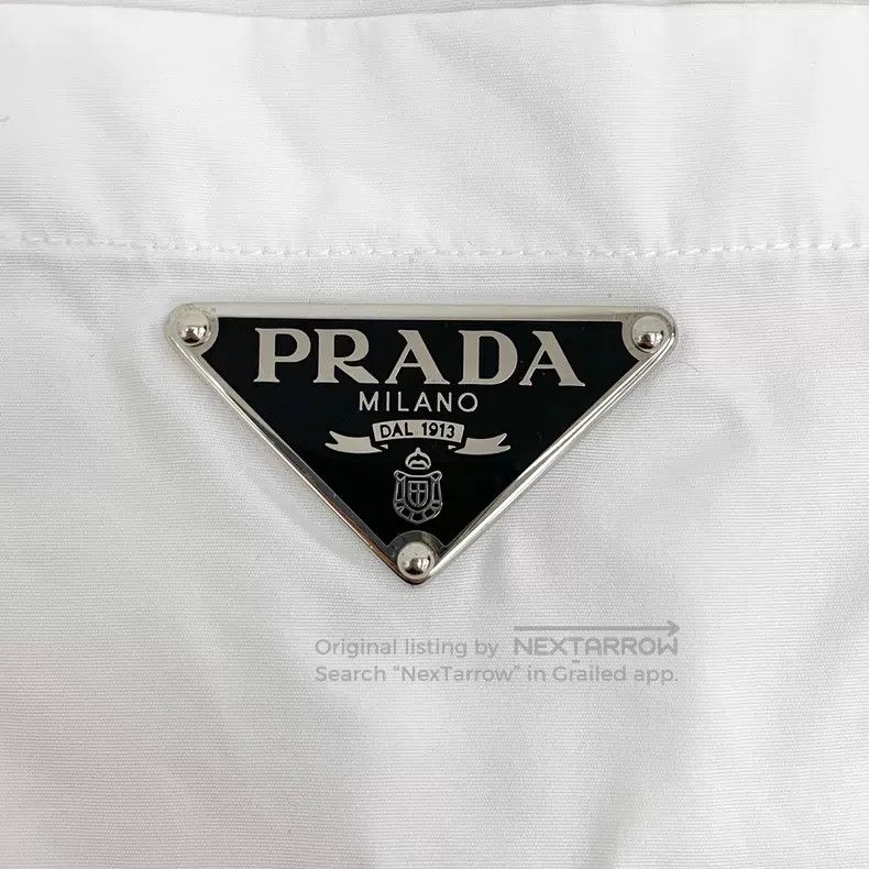 Prada Prada 22 white triangle cotton lapel single-breasted long- Size XXS / US 00 / IT 34 - 5 Thumbnail