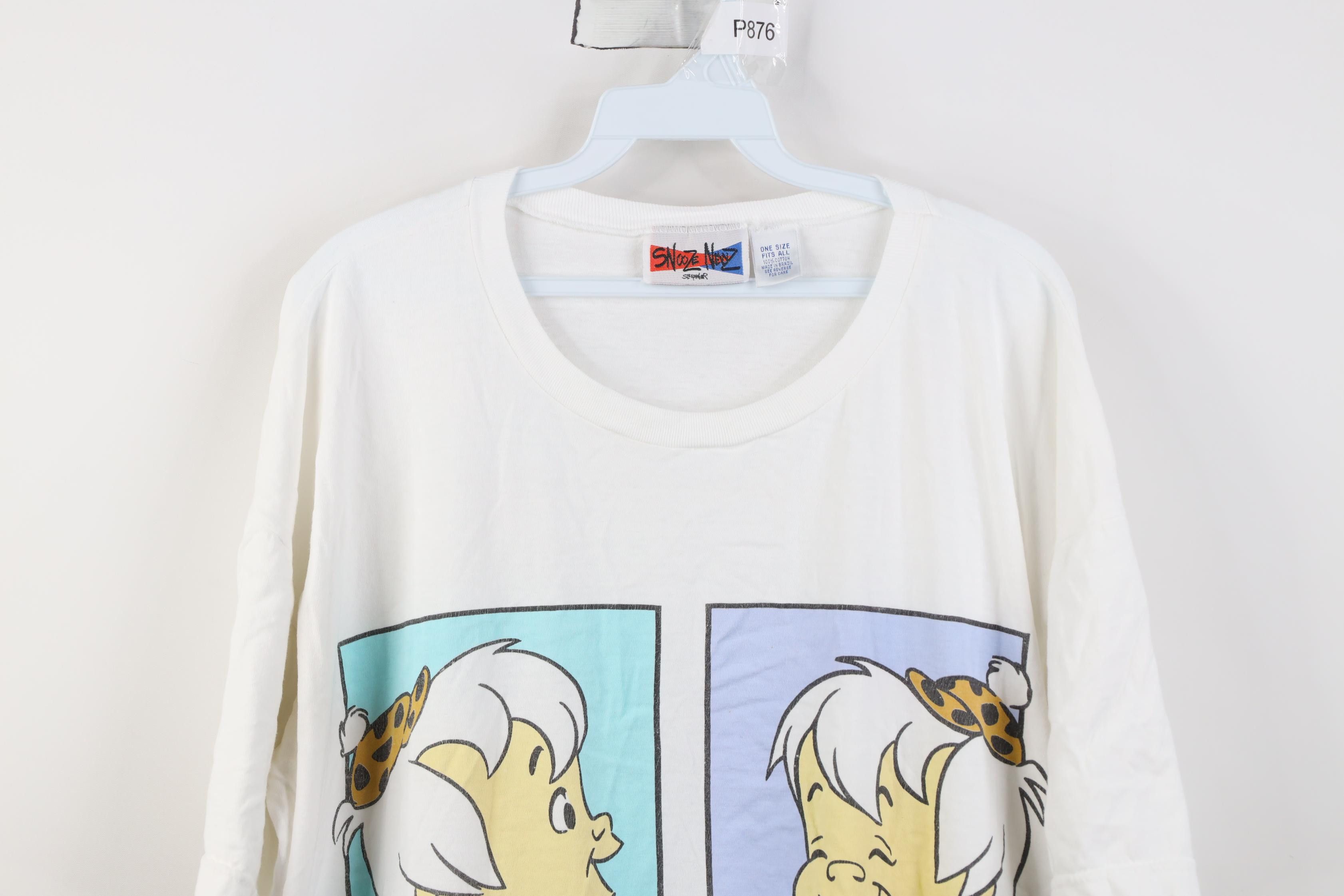 Vintage Vintage 90s Flintstones Bamm Night Sleeping T-Shirt Cotton Size ONE SIZE - 2 Thumbnail