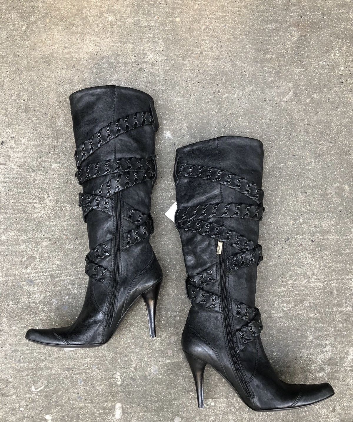 Just Cavalli New Cavalli Wrapped Black Tall Boots Size US 6 / IT 36 - 2 Thumbnail