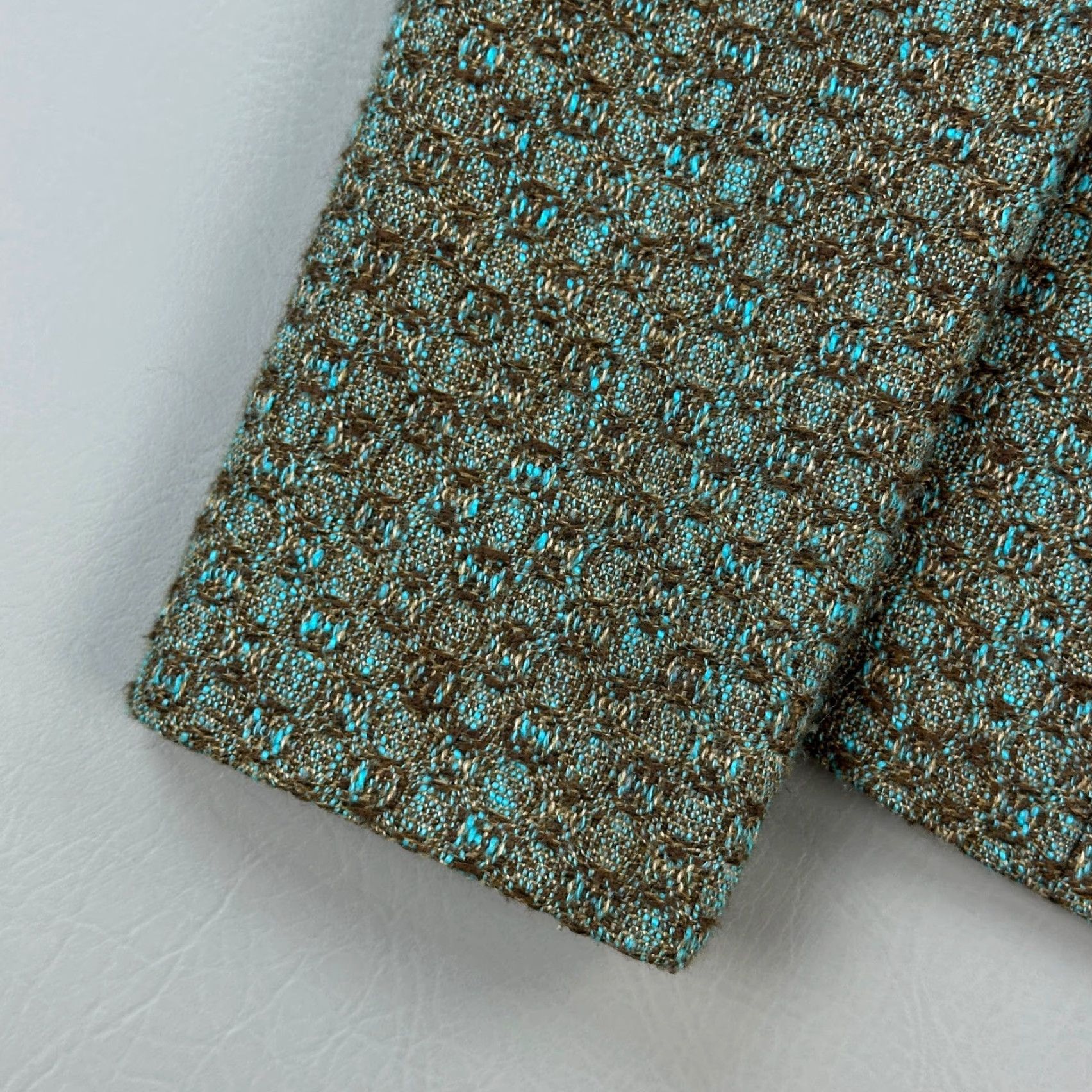 Vintage Sigrid Olsen Blazer Jacket Women's 10 Brown Teal Textured Tweed Wool Blend Blazer Size L / US 10 / IT 46 - 2 Thumbnail