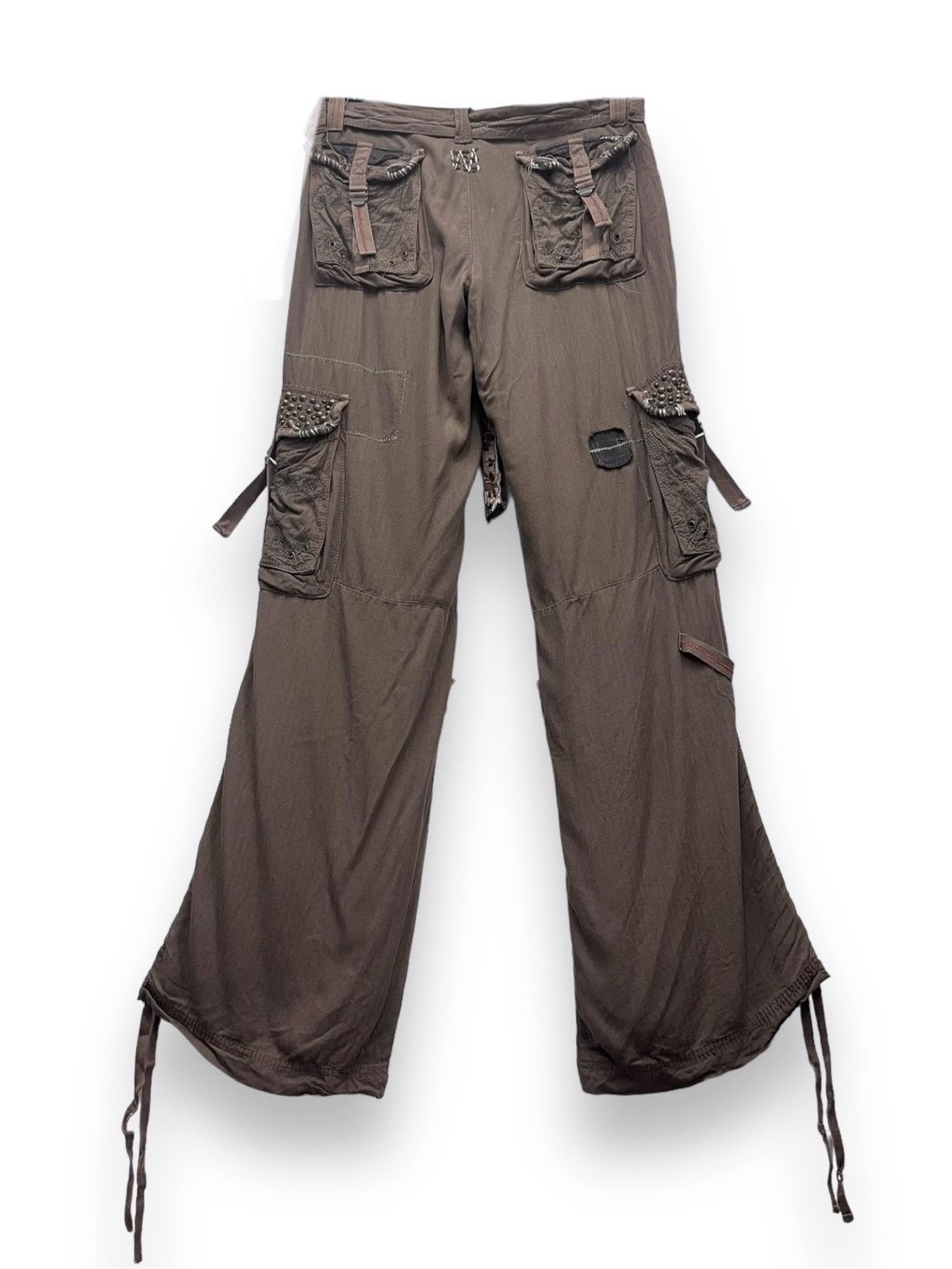 If Six Was Nine 🔥FYE Bondage Multipocket Drawstring Rayon Cargo GOA Style Size US 33 - 2 Thumbnail