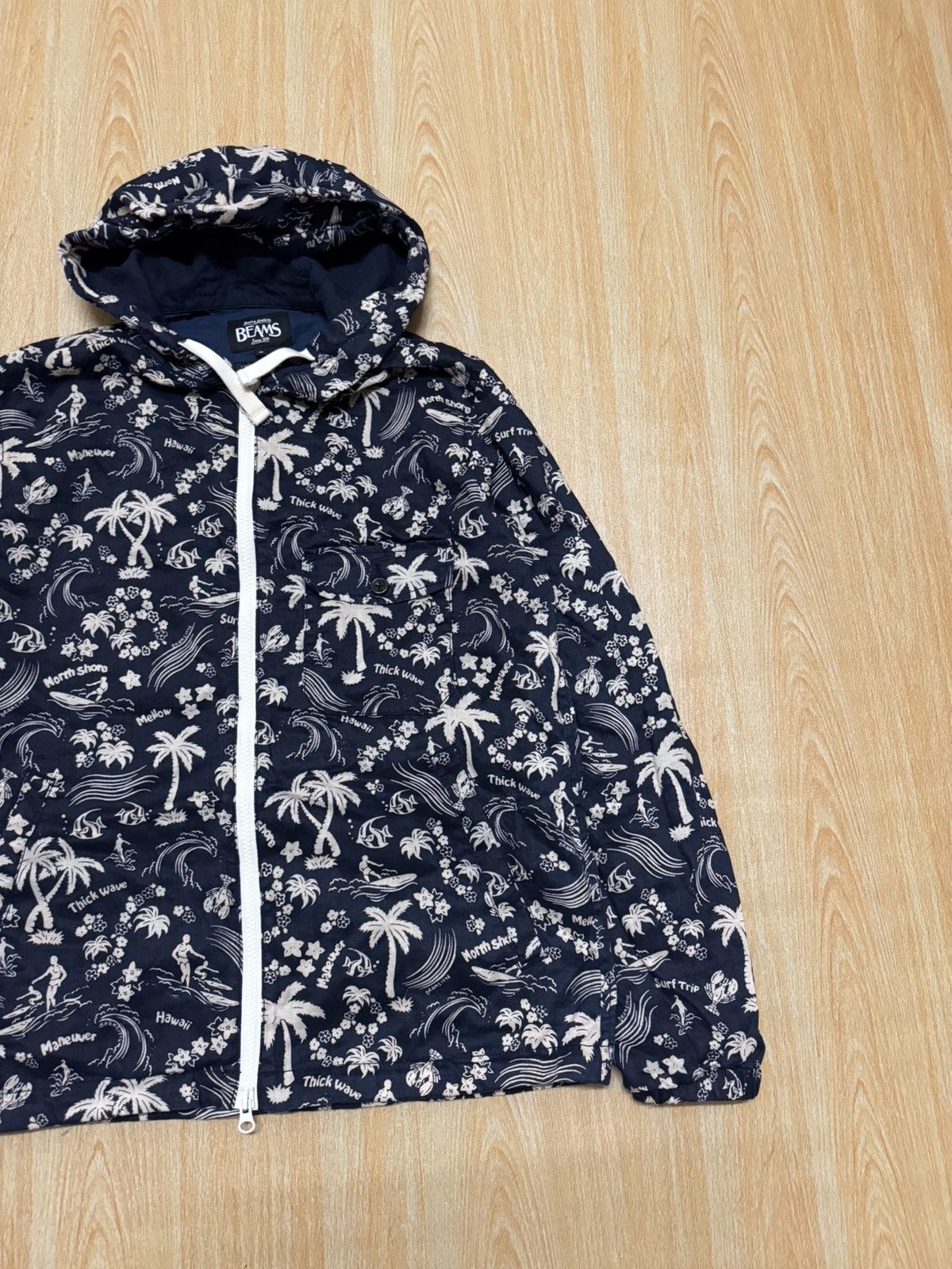 Beams Plus Vintage Beams X Hawaii Hoodie Full Print Size US M / EU 48-50 / 2 - 5 Thumbnail