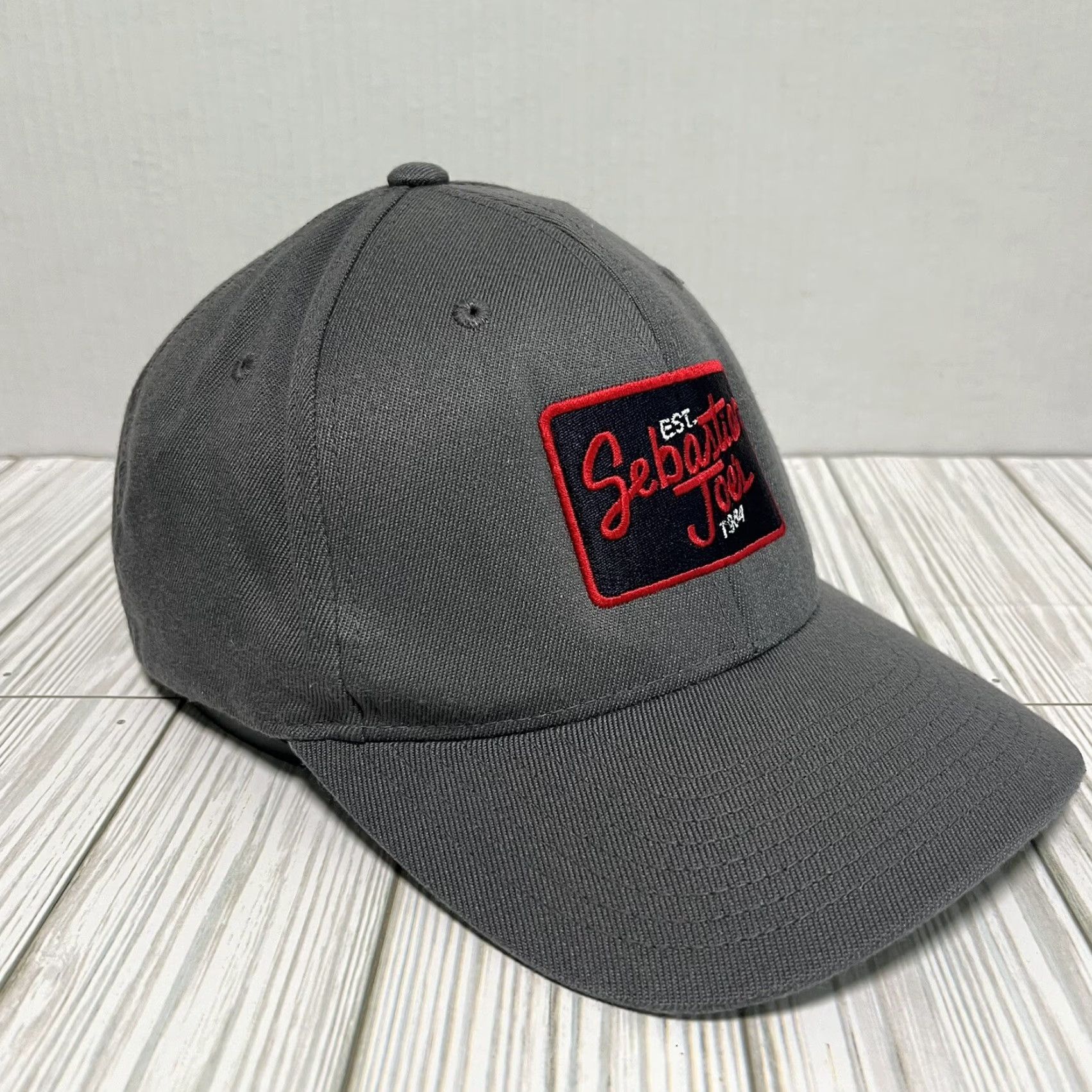 Port Authority Sebastian Joes Ice Cream Shop Hat Cap Minneapolis Minnesota Size Large XL Gray Port Authority Baseball Cap Men Casual Knit Cotton L Size ONE SIZE - 7 Thumbnail