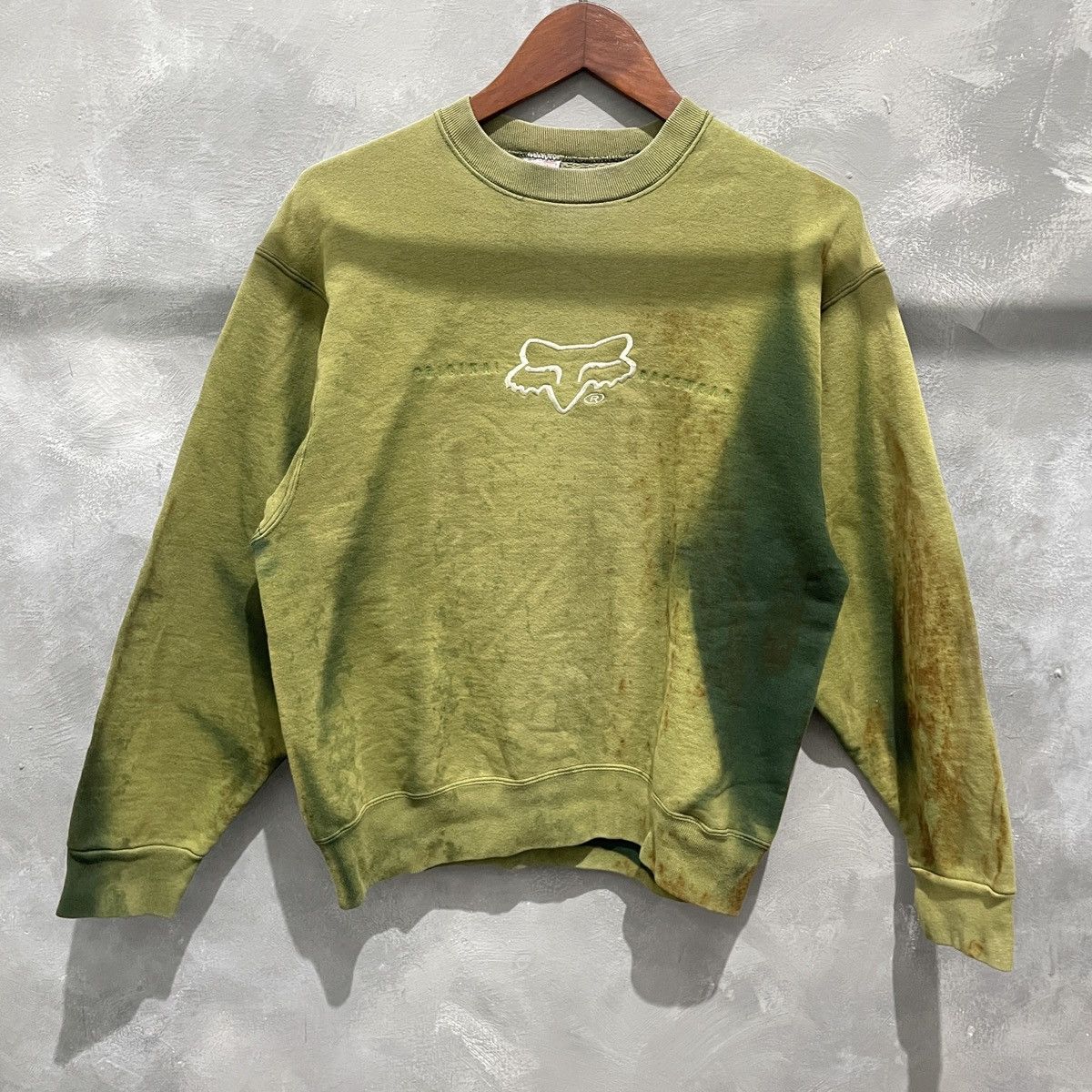 Fox Racing RARE VINTAGE 90s FOX RACING SUNFADED GREEN SWEATSHIRT Size US M / EU 48-50 / 2 - 1 Thumbnail