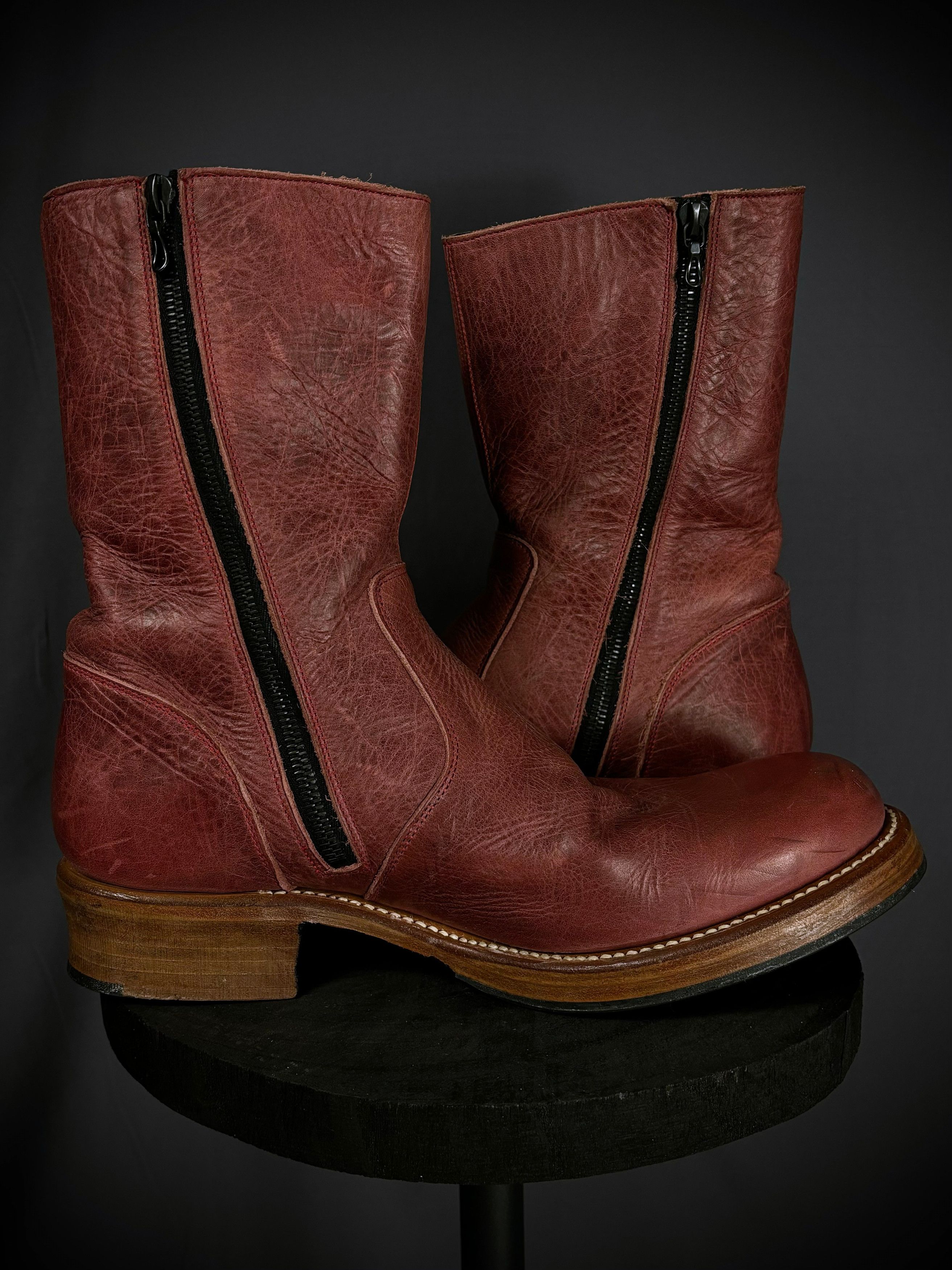 Japanese Brand Thee Old Circus Bullet Leather Side Zip Boots Size US 8.5 / EU 41-42 - 7 Thumbnail