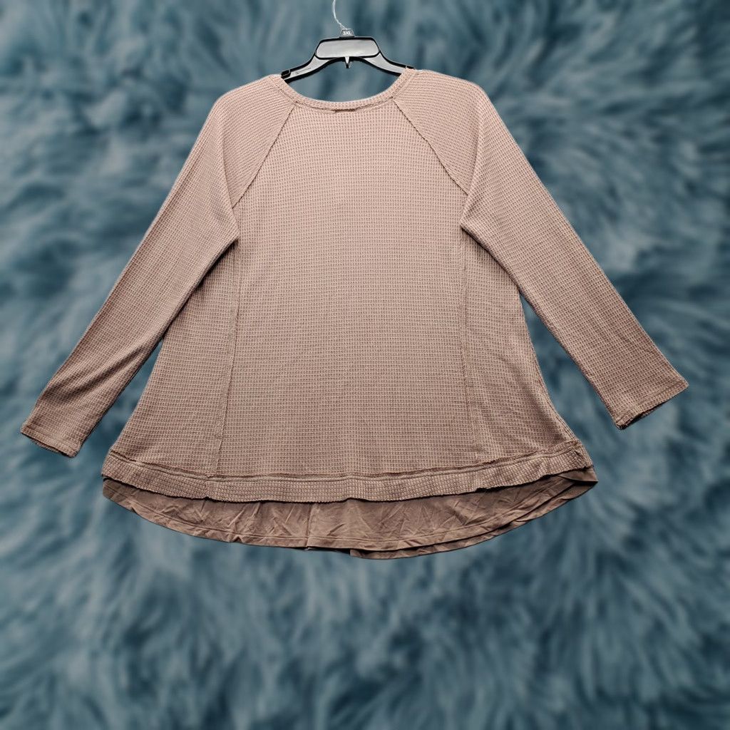 Torrid Torrid Waffle Top Womens Brown V-Neck Long Sleeve Pullover Lined Loose Fit Size 18 Size XXL / US 16-18 / IT 52-54 - 1 Thumbnail