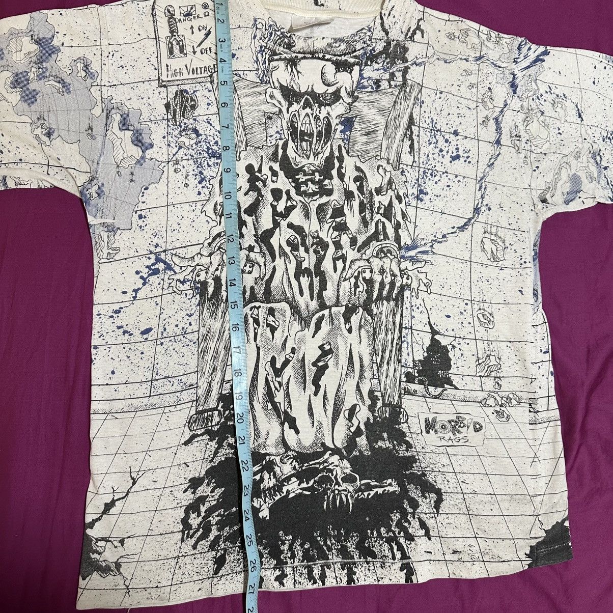 Japanese Brand × Vintage Vintage Morbid Rags T Shirt Skeleton Electric Chair All Over Size US L / EU 52-54 / 3 - 6 Thumbnail