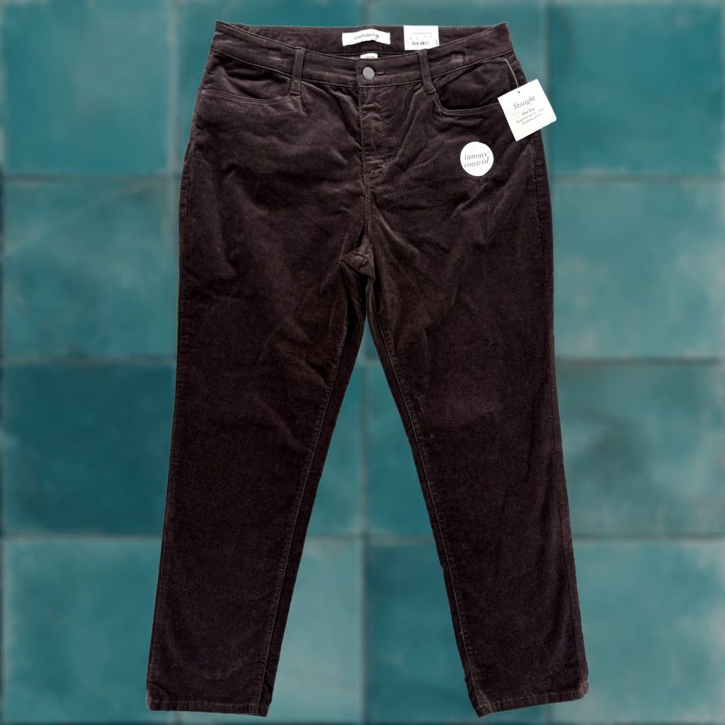 Croft & Barrow Croft & Barrow Womens 14 Short Brown Corduroy Pants Stretch Tummy Control NWT Size 36" / US 14 / IT 50 - 1 Thumbnail