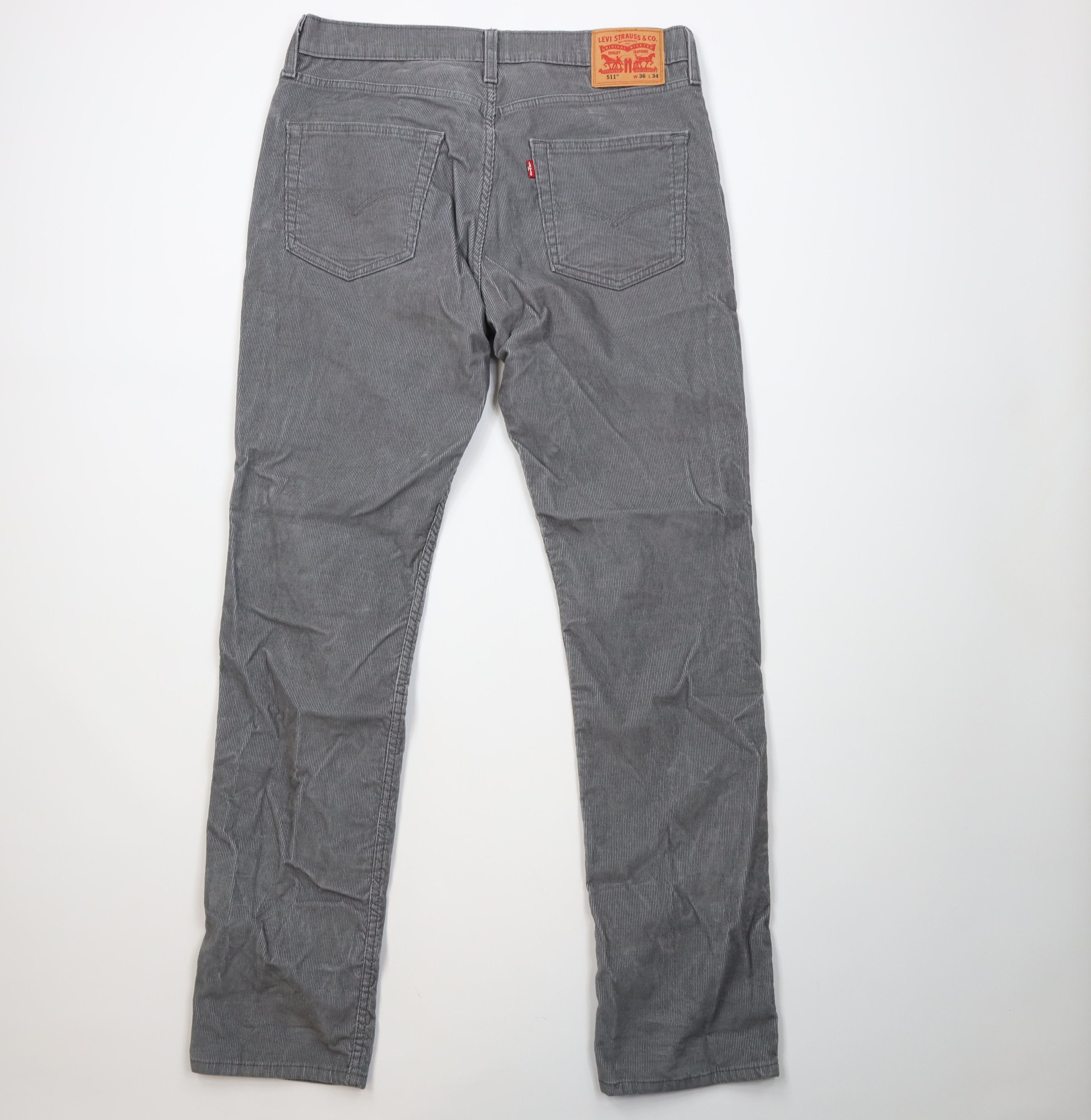 Levi's Vintage Y2K Levis 511 Slim Fit Corduroy Chino Pants Gray Size US 36 / EU 52 - 10 Thumbnail