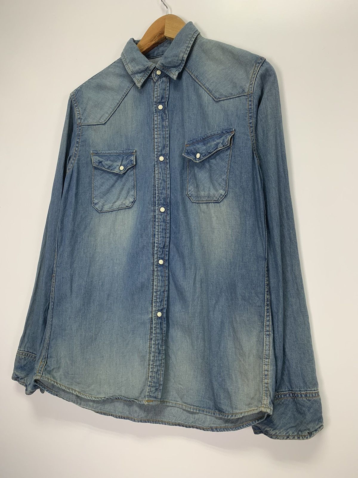 NANO universe Vintage Western Denim Jacket Size US L / EU 52-54 / 3 - 6 Thumbnail