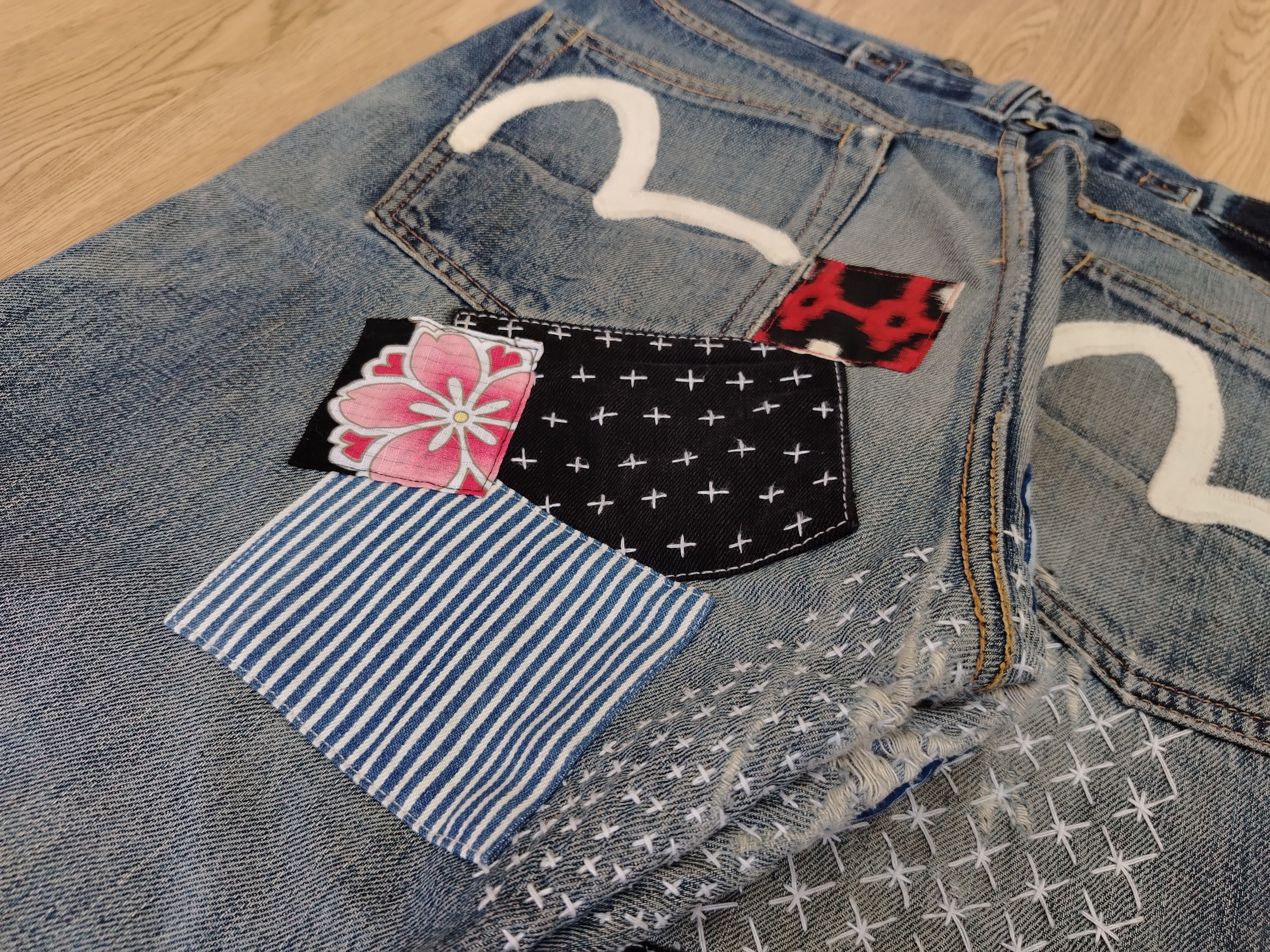 Evisu Evisu Jeans Vintage (Evis) Boro Remaked Size US 31 - 16 Thumbnail