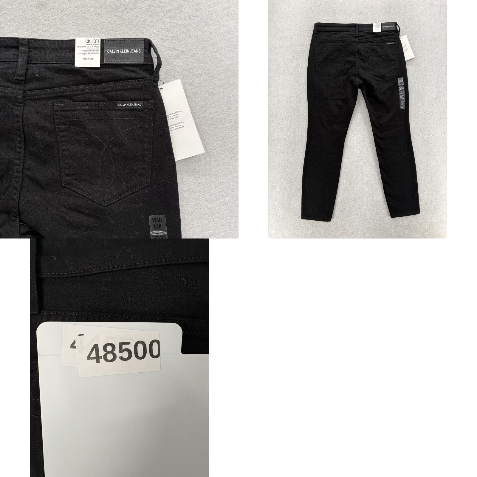 Vintage Calvin Klein Jeans CKJ 011 Skinny Jeans Mens 30x27 Infinite Black Stretch Denim Jeans Size US 30 / EU 46 - 9 Thumbnail
