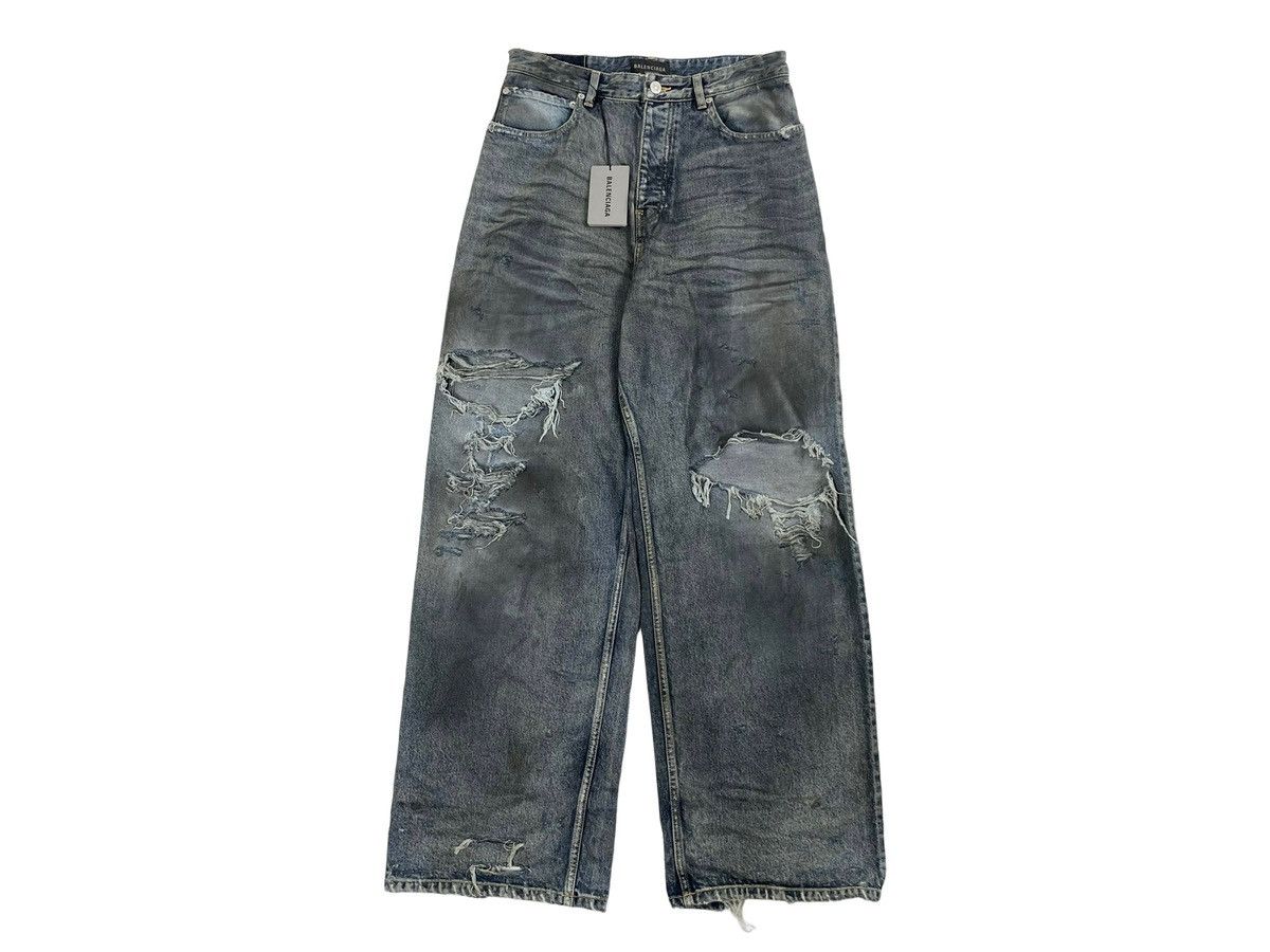 Balenciaga Balenciaga 23SS Destroyed Baggy Denim Jeans | Grailed