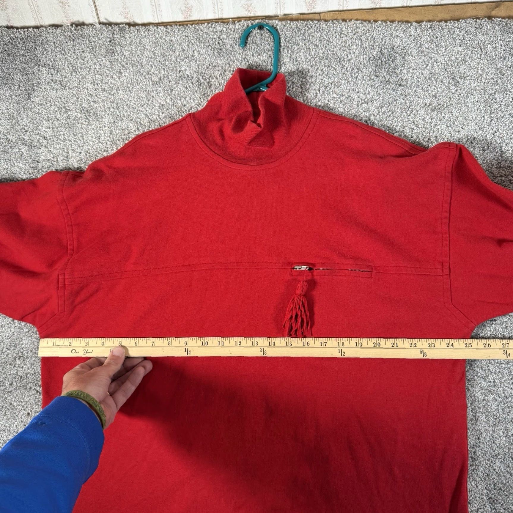 Vintage VINTAGE Kikit Maurice Sasson Sweatshirt M Boxy Oversized Artsy Boho Lagenlook Sweater Pullover Women Mock Neck Red Cotton Size M / US 6-8 / IT 42-44 - 3 Thumbnail