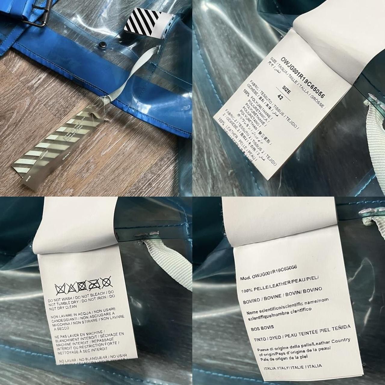 Off-White RARE 2019 off-white blue transparent cropped moto jacket Size M / US 6-8 / IT 42-44 - 7 Thumbnail