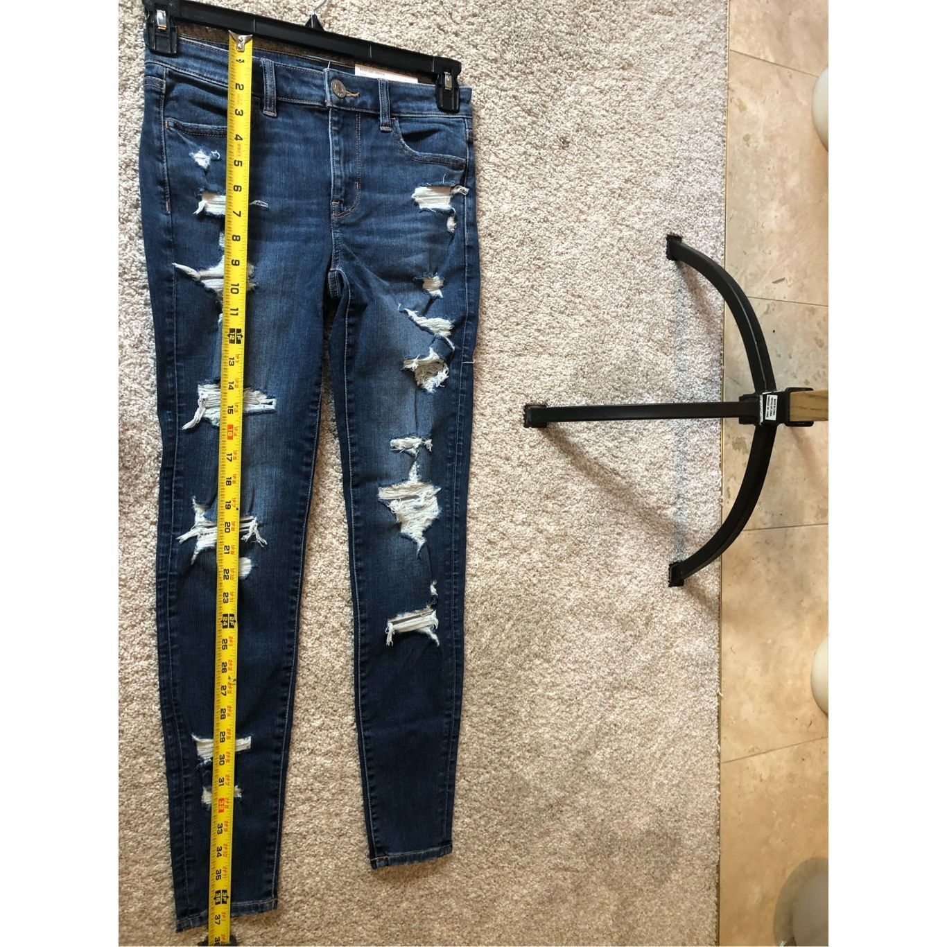 American Eagle Outfitters American Eagle Women’s Blue Ripped Style Jeggings Next Level Size 26" / US 2 / IT 38 - 6 Thumbnail