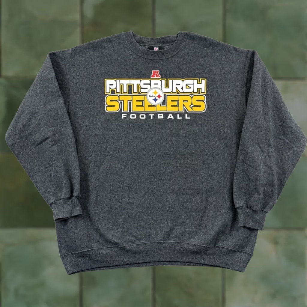 NFL VINTAGE Pittsburgh Steelers Sweatshirt Mens XL Gray NFL Sport Pullover Size US XL / EU 56 / 4 - 1 Thumbnail