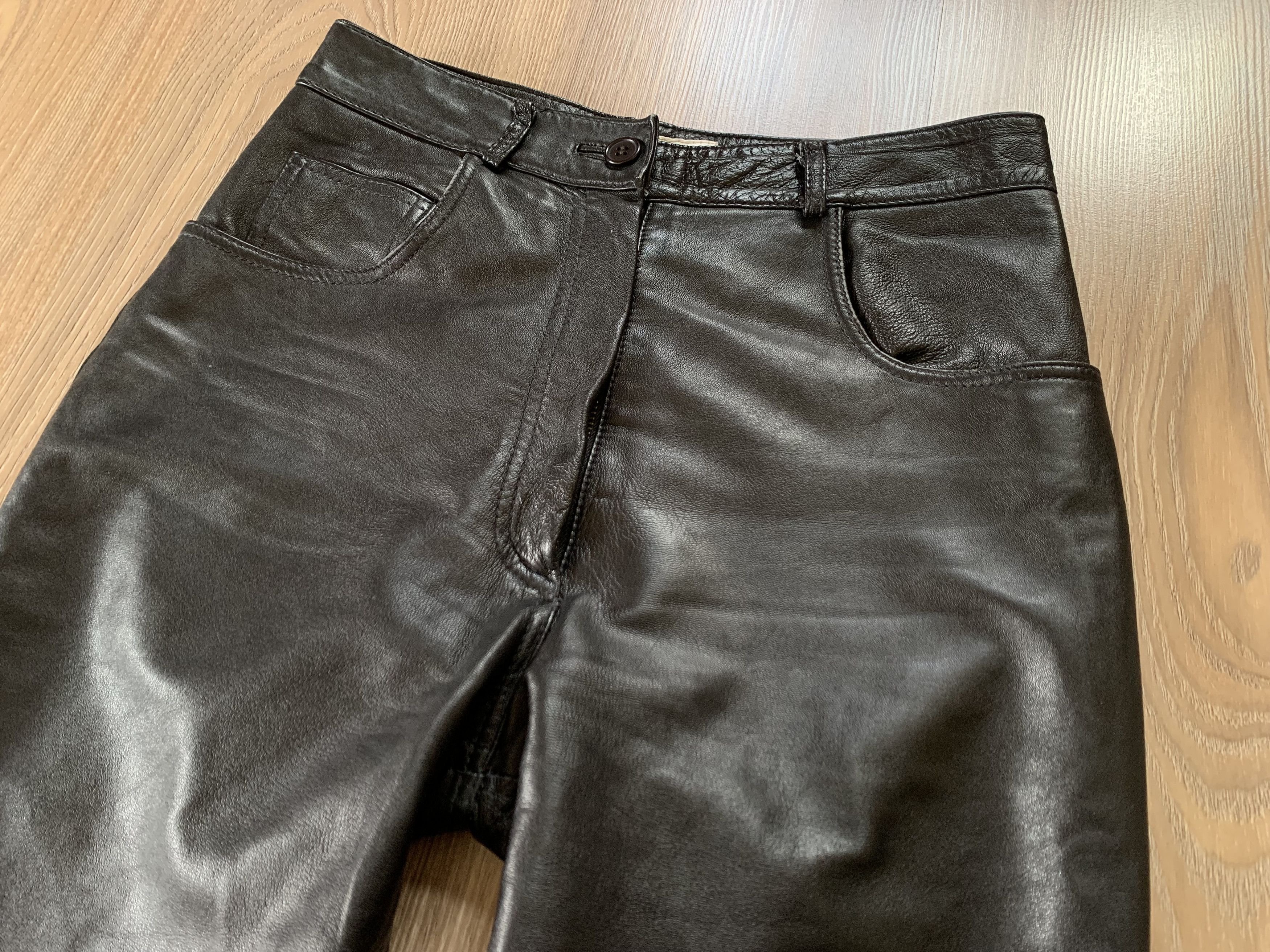 Leather × Vintage Baghdadi Women's Vintage Leather Pants Size 26" / US 2 / IT 38 - 4 Thumbnail