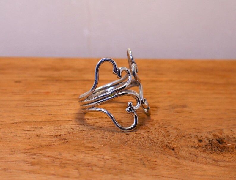 Handmade Handmade Silver Butterfly Ring, Sterling Silver Promise Ring Size ONE SIZE - 5 Thumbnail