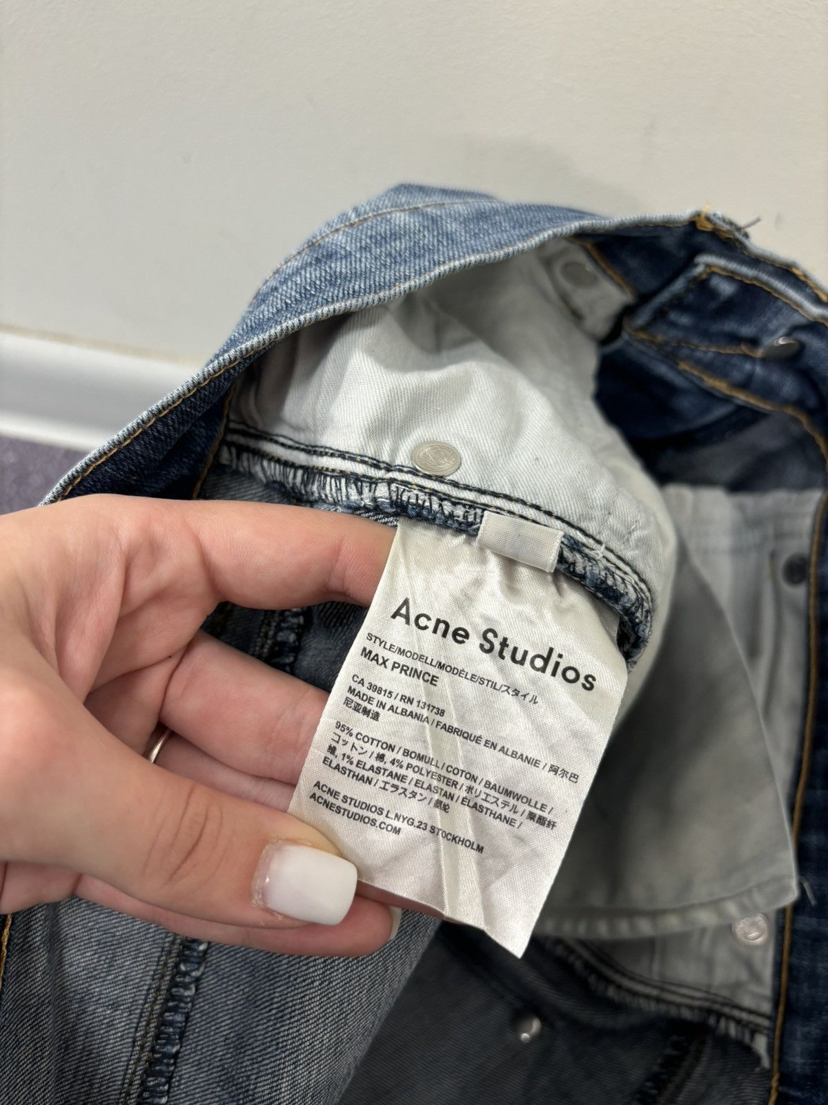 Acne Studios Acne Studios Max Prince Faded Blue Slim Straight Denim Jeans Size US 31 - 9 Thumbnail