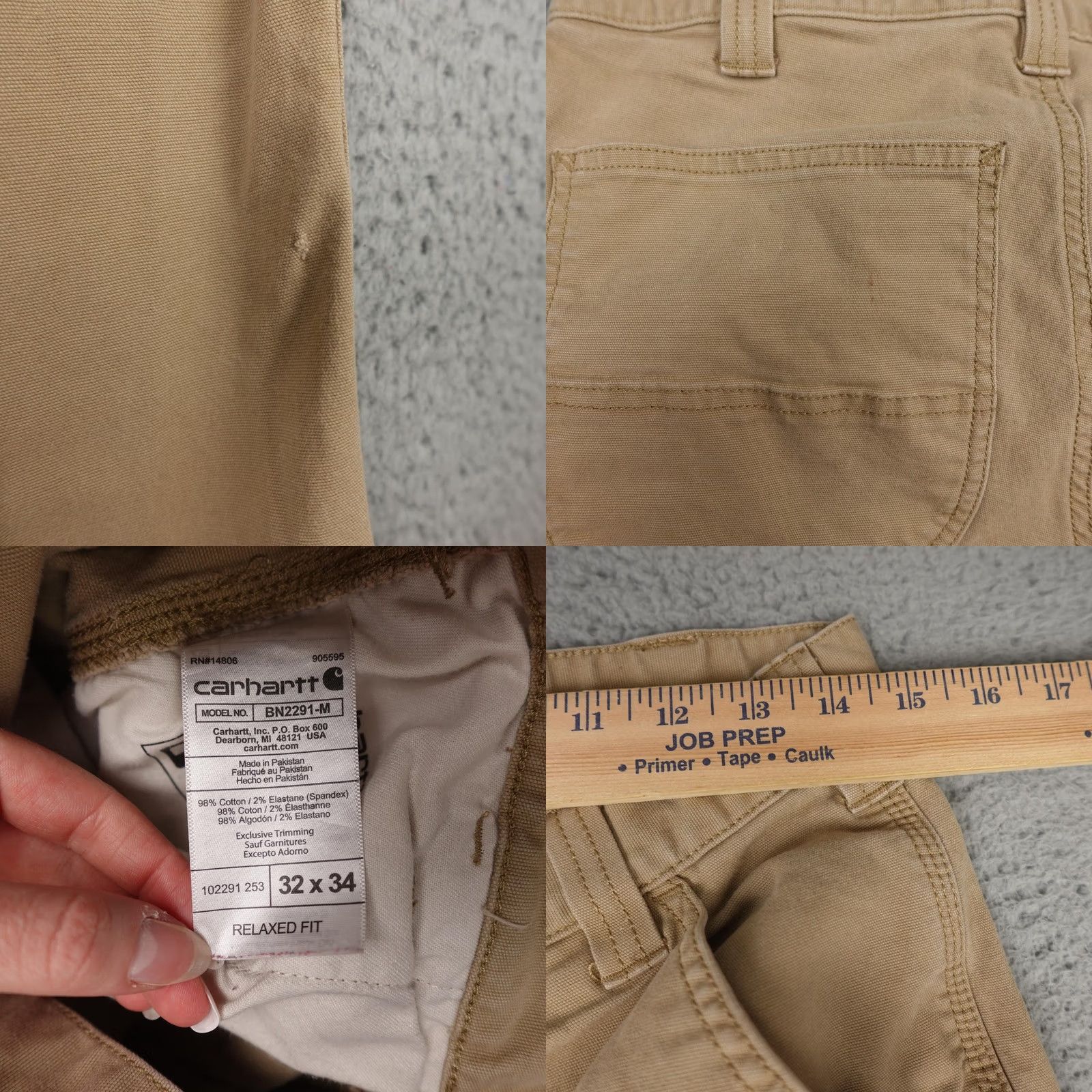Carhartt Carhartt Carpenter Pants Mens 32x34 Brown Relaxed Fit Workwear Logo Straight 5-Pocket Canvas Pants Size US 32 / EU 48 - 9 Thumbnail