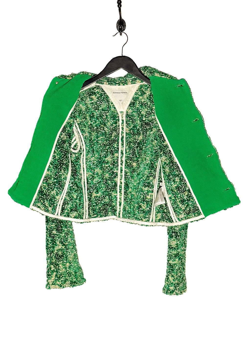 Bottega Veneta Bottega Veneta 2021 Green Abstract Chenille Bouclé Jacket Size XS / US 0-2 / IT 36-38 - 5 Thumbnail
