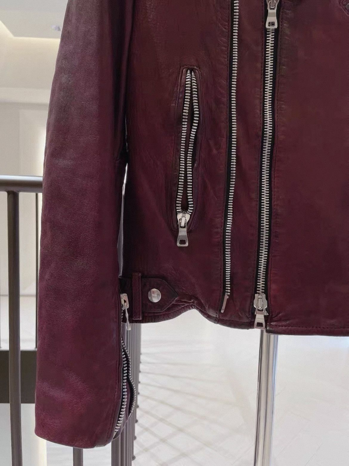 Balmain Balmain AW13 Decarnin Oxblood Biker Leather Jacket – Size 52 Size US L / EU 52-54 / 3 - 4 Thumbnail