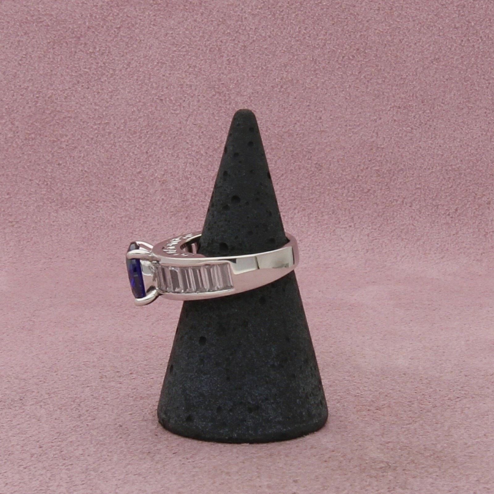 Sterling Silver sterling silver oval-cut amethyst & baguette cz ring size 6 Size ONE SIZE - 4 Thumbnail