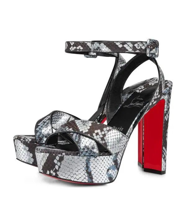 Christian Louboutin oc11z0225 Supra Mariza 130mm Heeled Sandal in Multicolor Size US 10 / IT 40 - 2 Thumbnail