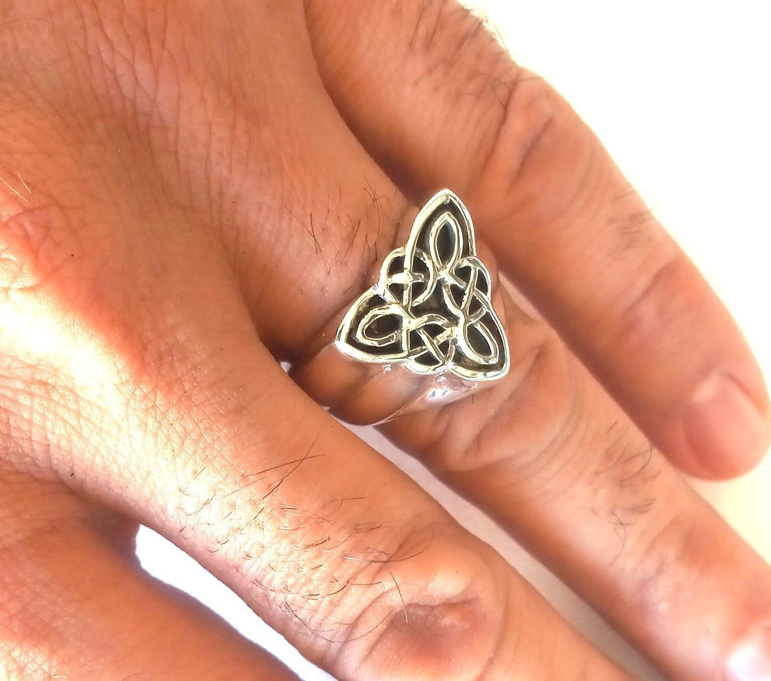 Other Men's silver ring, Celtic triangle knot ring men's 9 to 13 Size ONE SIZE - 3 Thumbnail