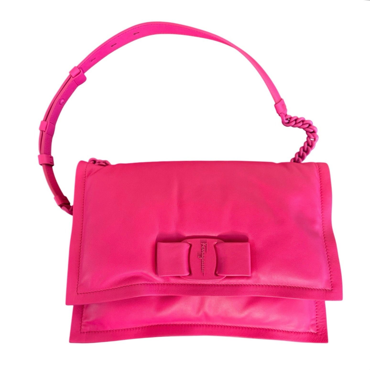 Salvatore Ferragamo Ferragamo NWT Viva Bow Bag In Hot Pink W/box, Dustbag, & Coa, Women's