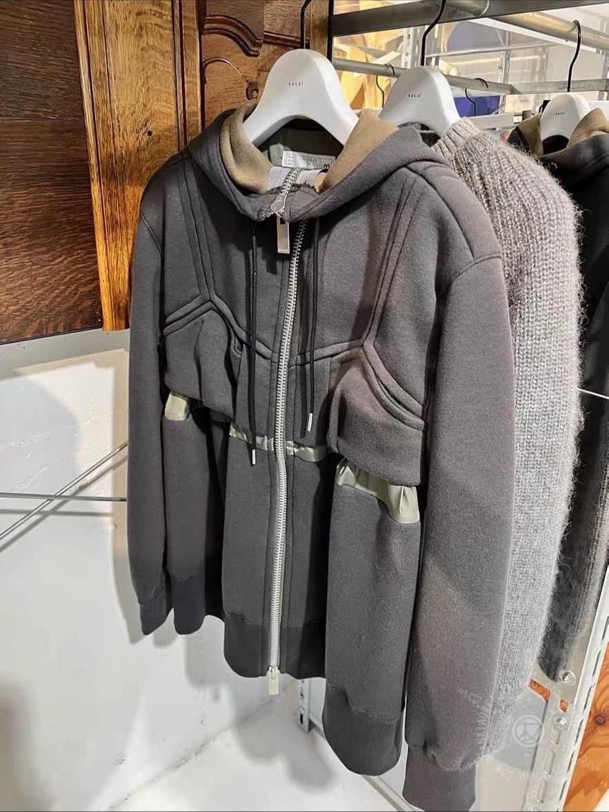 Sacai sacai color blocked gray & green sweatshirt jacket size 1 Size US S / EU 44-46 / 1 - 7 Thumbnail