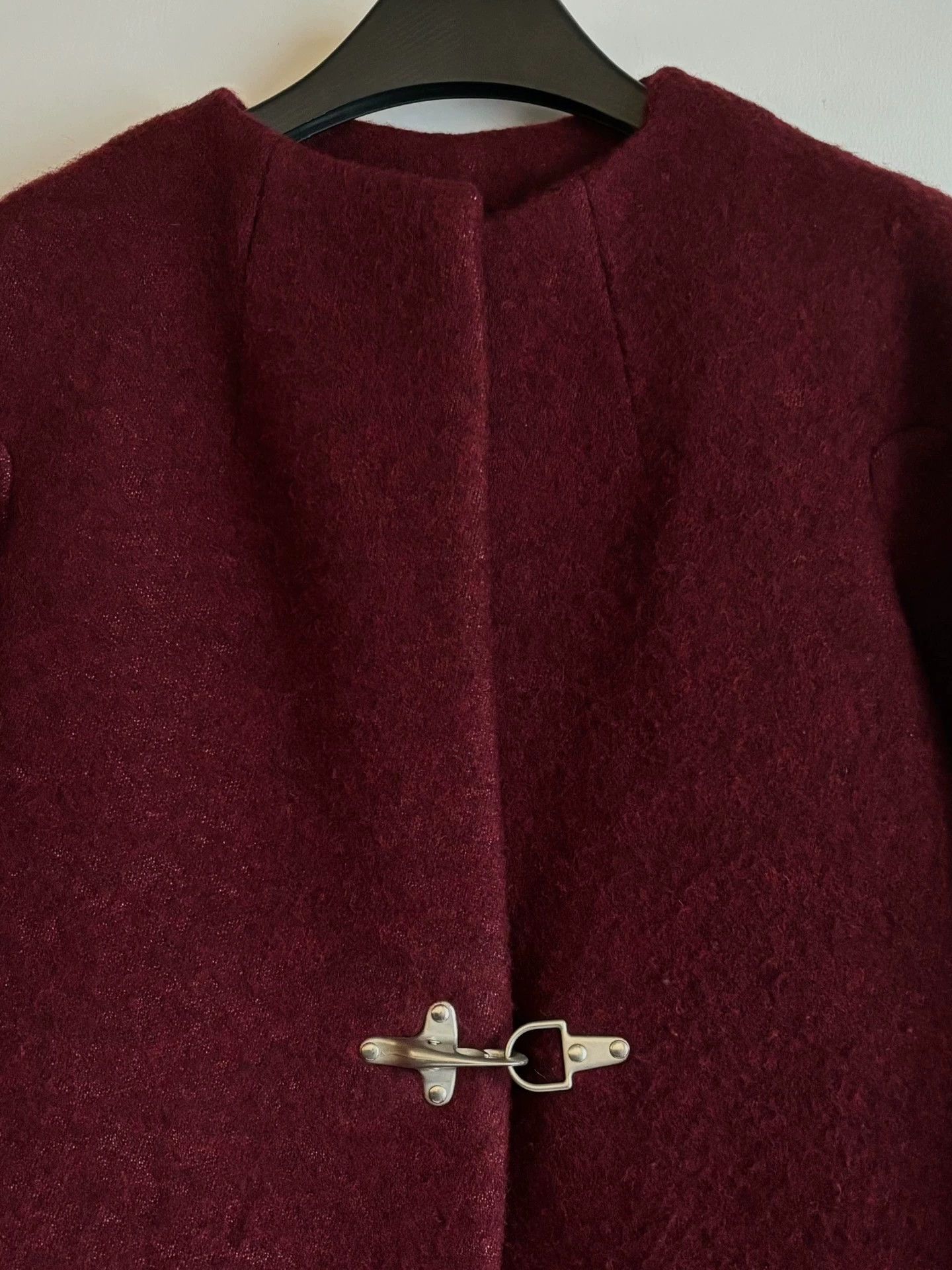 Dries Van Noten Dries Van Noten AW14 Bordeaux Airplane Button Wool Coat 36 Size XS / US 0-2 / IT 36-38 - 2 Thumbnail