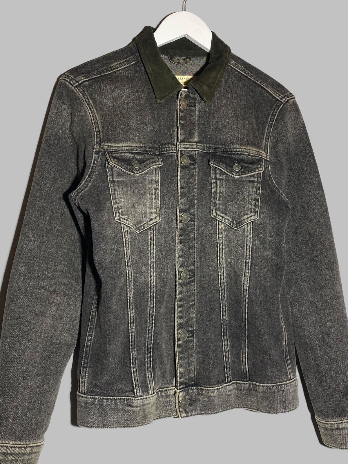 Allsaints All Saints Creagan Denim Jacket Suede Collar Size US S / EU 44-46 / 1 - 3 Thumbnail