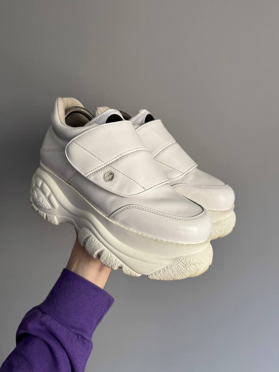 Buffalo London Leather Platform Sneakers White