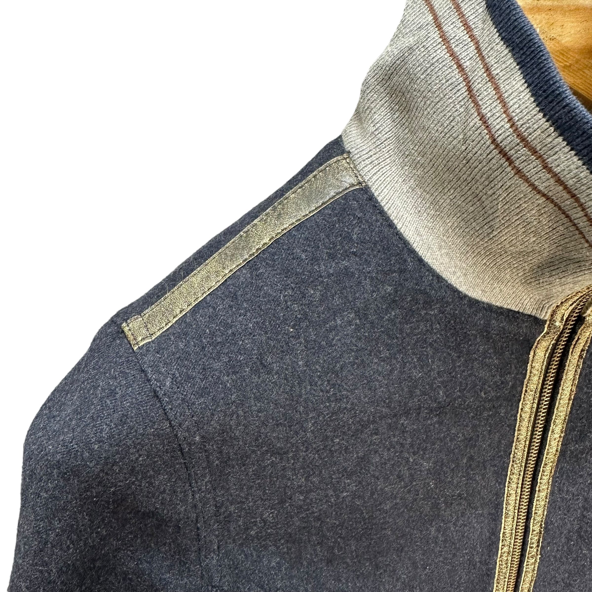 Japanese Brand ARTI CHAUT Leather Part Turtle Neck Wool Jacket #A21-0492 Size S / US 4 / IT 40 - 6 Thumbnail