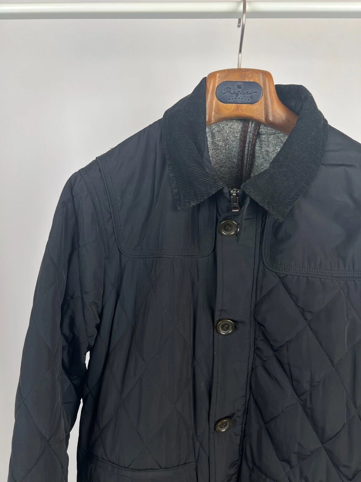 Ted Baker Ted Baker London Men's Black Corduroy Collar Quilted Jacket Size US L / EU 52-54 / 3 - 8 Thumbnail